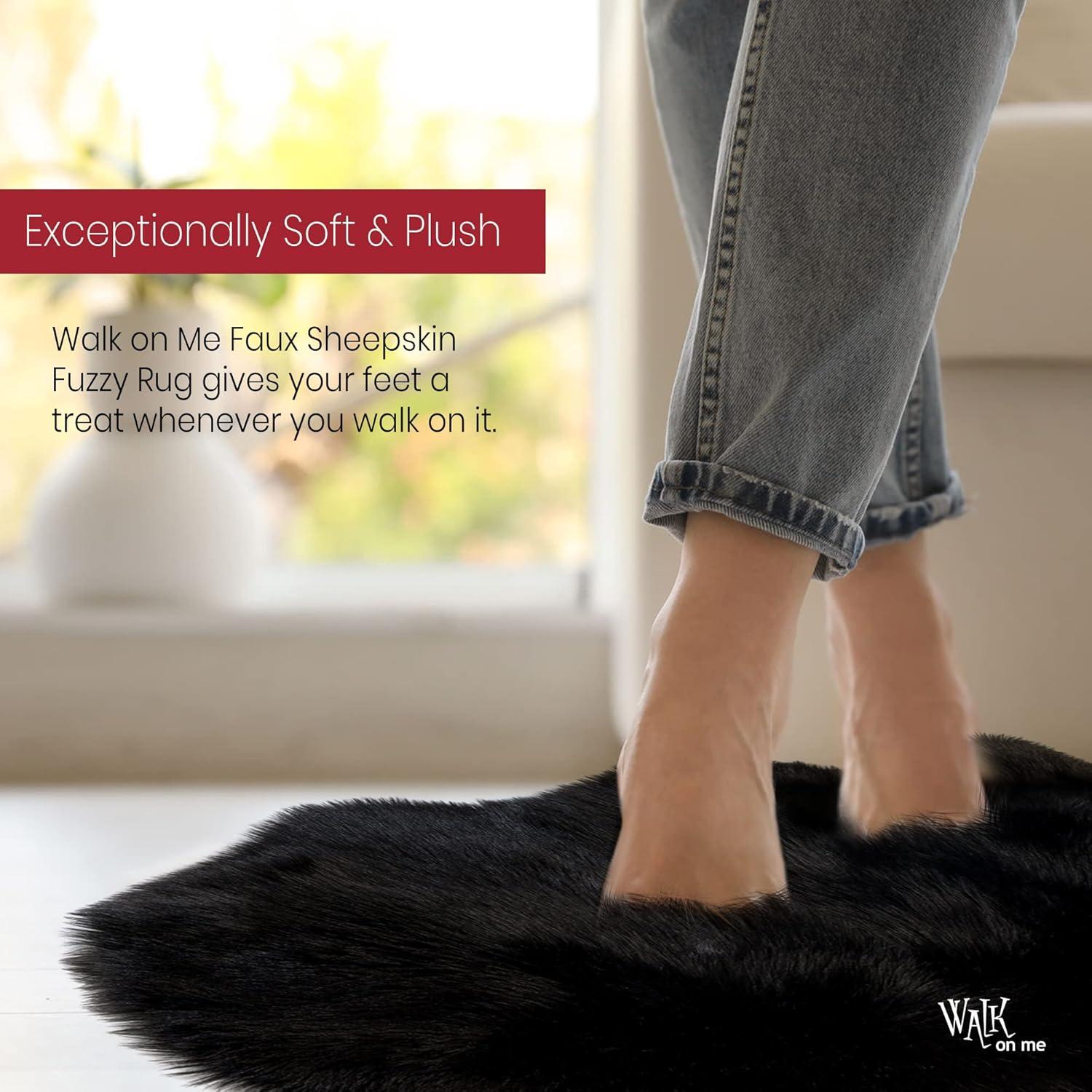 Diller Dark Brown Faux Fur Machine Washable Shag Fluffy Area Rug