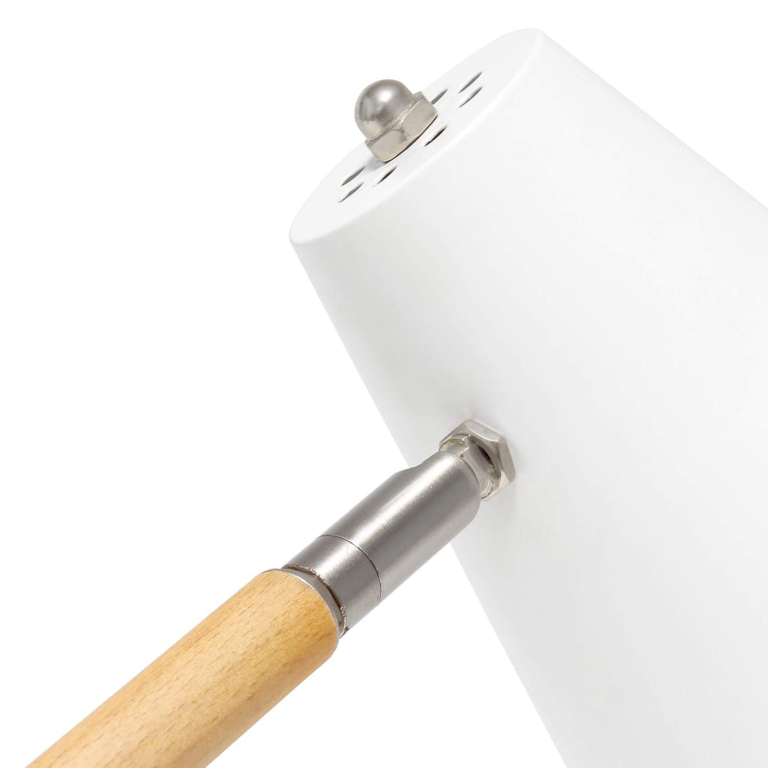 Simple Designs Wooden Pivot Desk Lamp White: ETL Listed, Adjustable Neck, Metal Shade, No Assembly Required