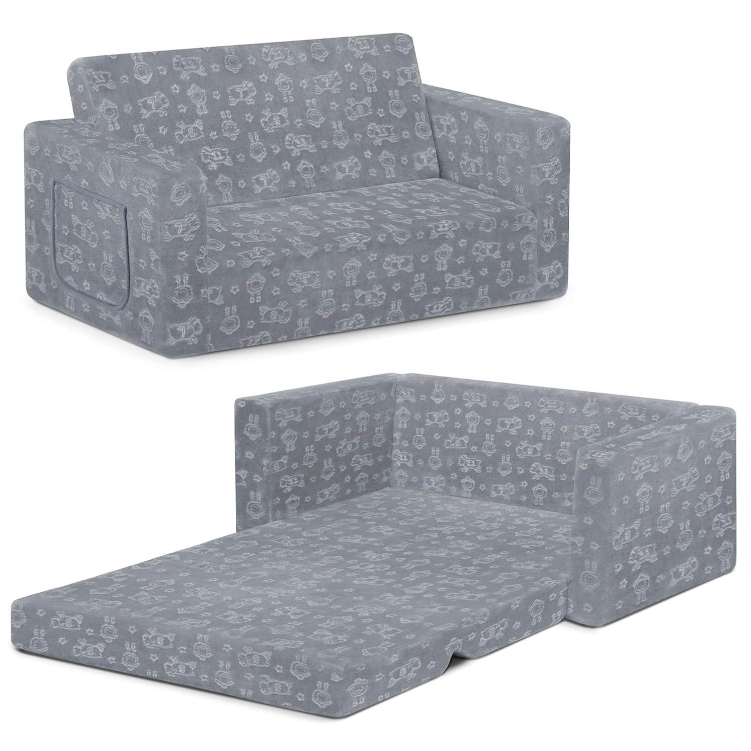 Serta Perfect Sleeper Extra Wide Comfy 2-in-1 Convertible Sofa to Lounger - Gray