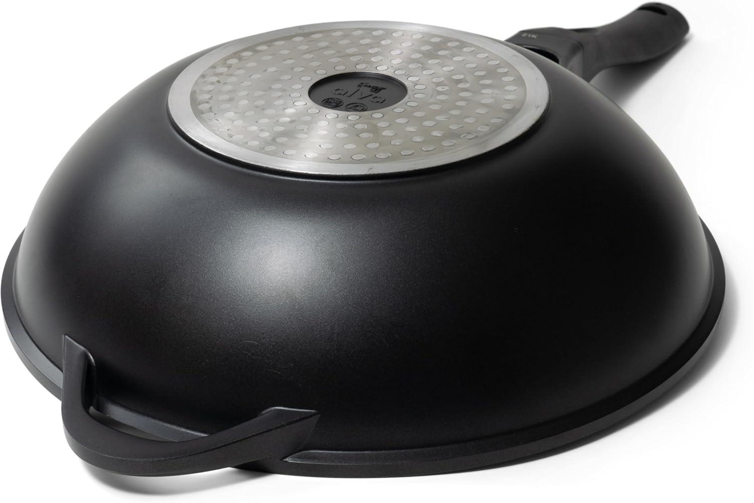 Alva Energy Nonstick Ceramic Wok Pan Skillet Non Toxic Pre-Seasoned Kitchen Cookware 12"