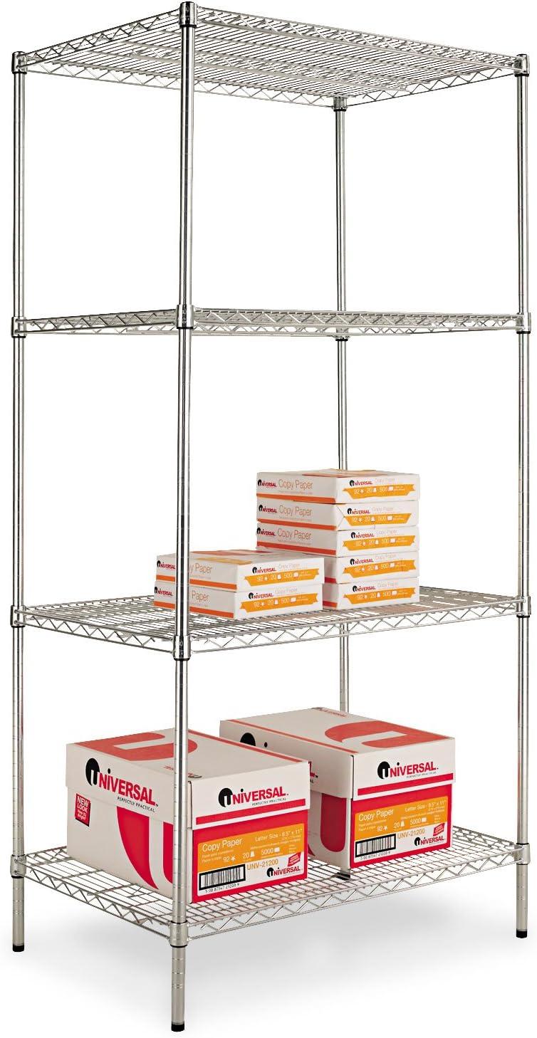 Versatile Silver Wire 4-Shelf Unit for Industrial & Commercial Use, 36x24x72