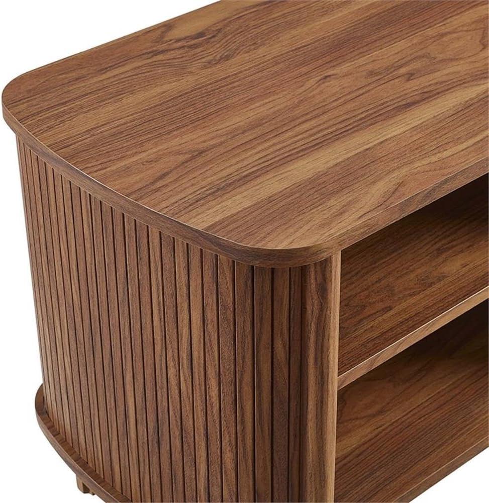 Cadence Walnut Fluted Open Shelf Nightstand