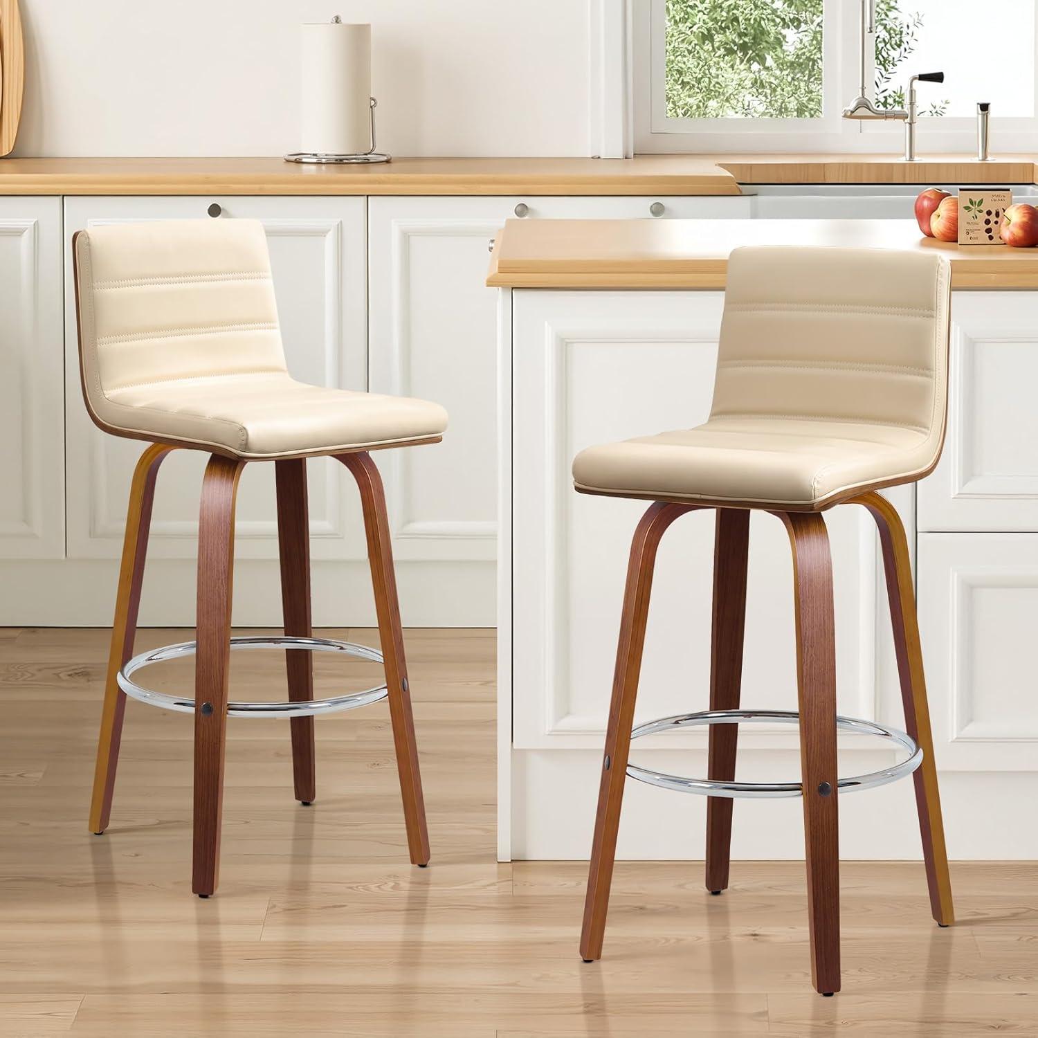 Corrigan Studio® Upholstered Swivel Stool (Set of 2)