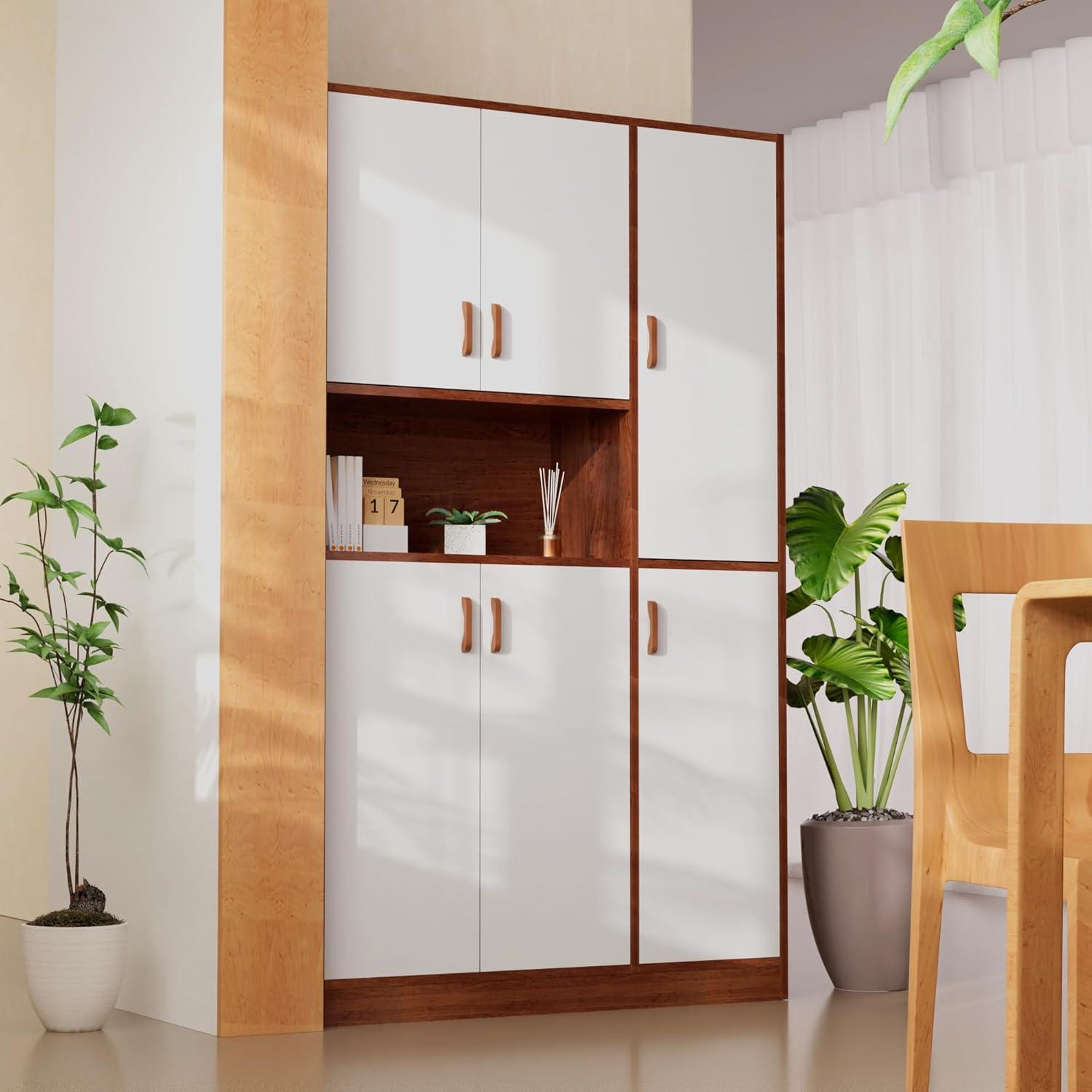 70" Tall Kitchen Pantry Cabinet, Kitchen Storage Cabinet with 6 Doors