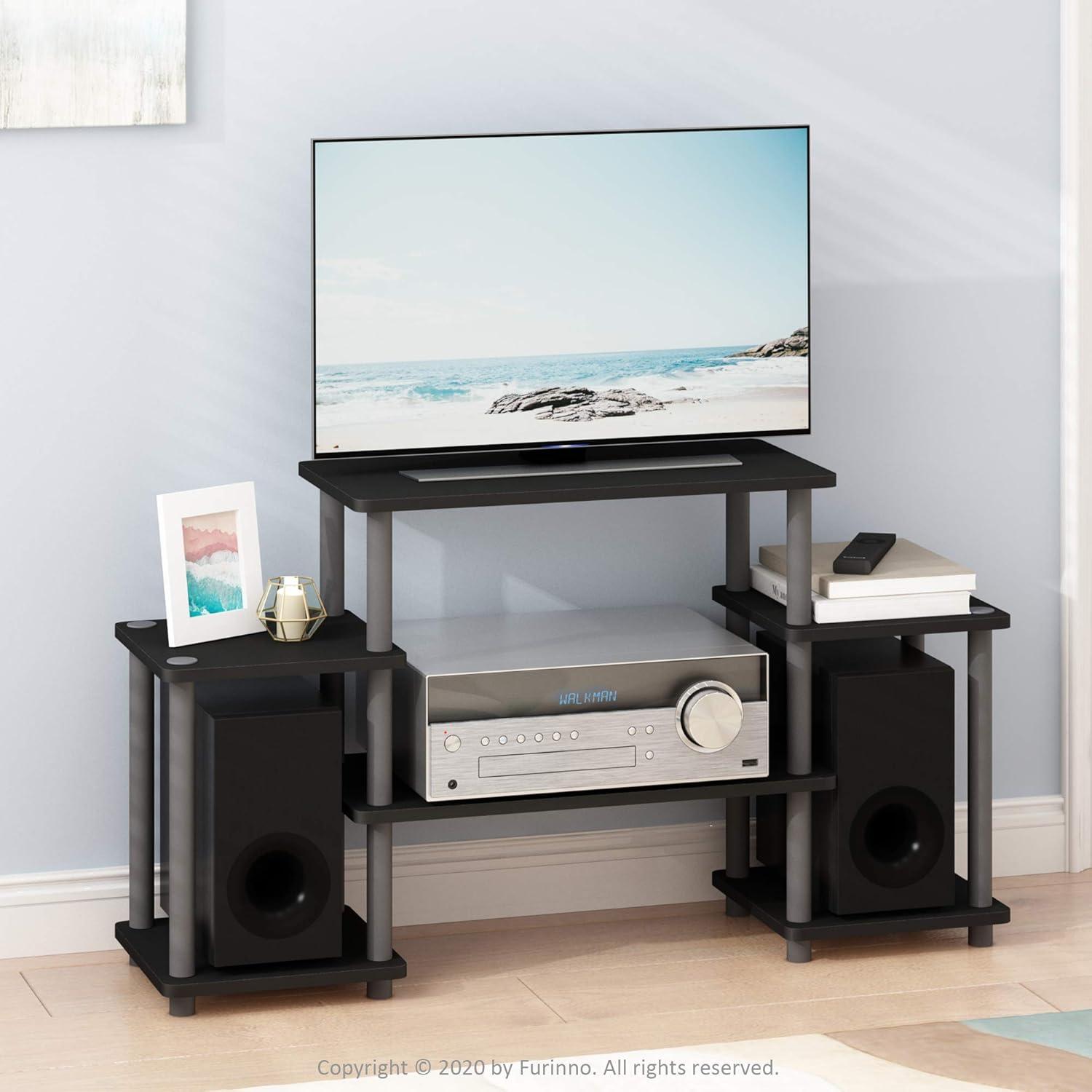 Sleek 41.5" Black & Gray PVC Composite Media Stand