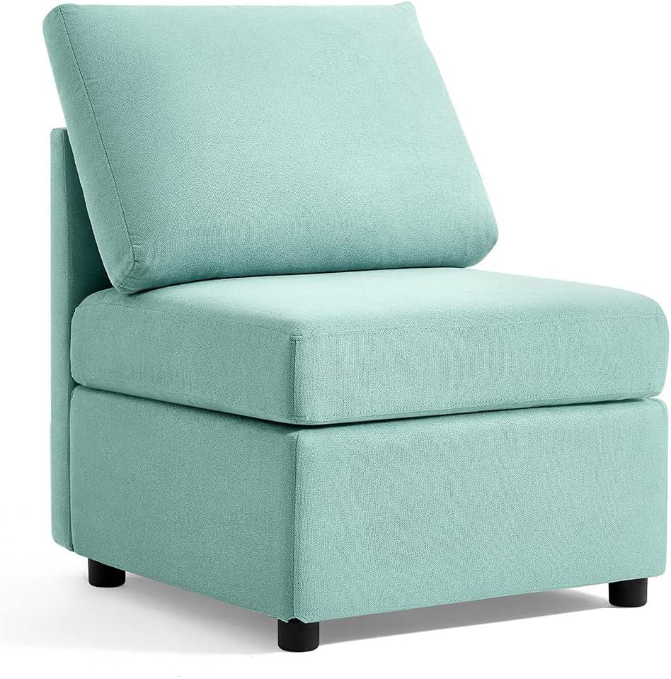 LINSY HOME Armless Chair, Middle RUBIK I Modular Sectional Sofa Couch Accent,Teal