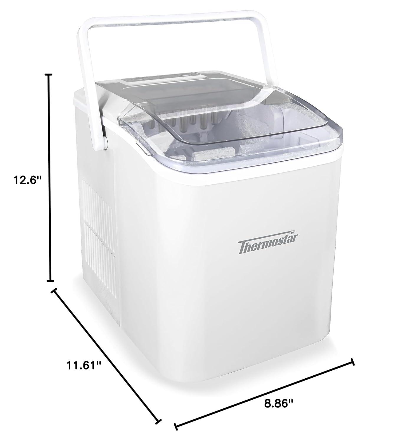 THERMOSTAR Thermostar 26-Pound Automatic Self-Cleaning Portable Countertop Ice Maker Machine With Handle