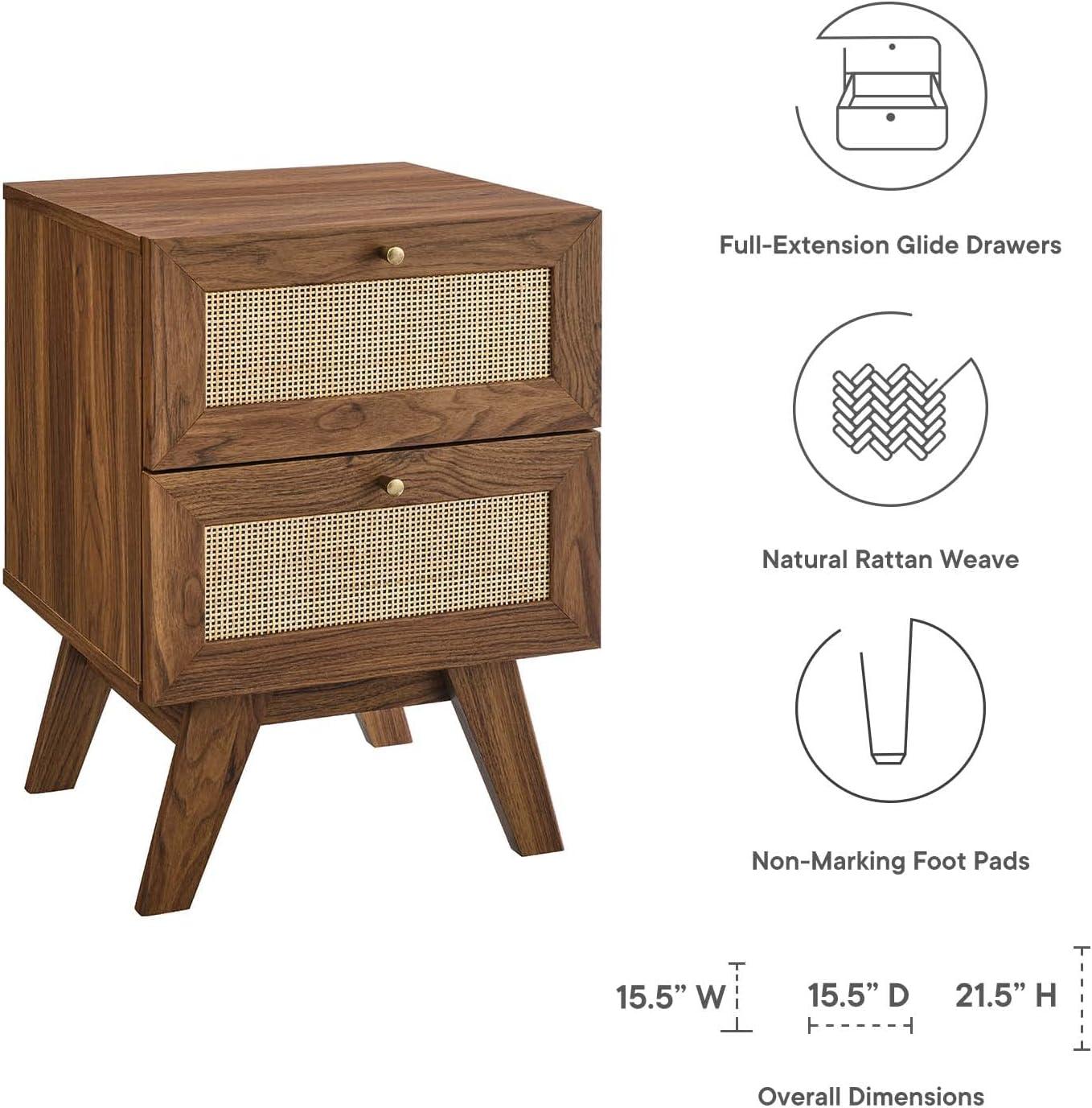 Modway Soma Rattan Weave 2 Drawer Nightstand