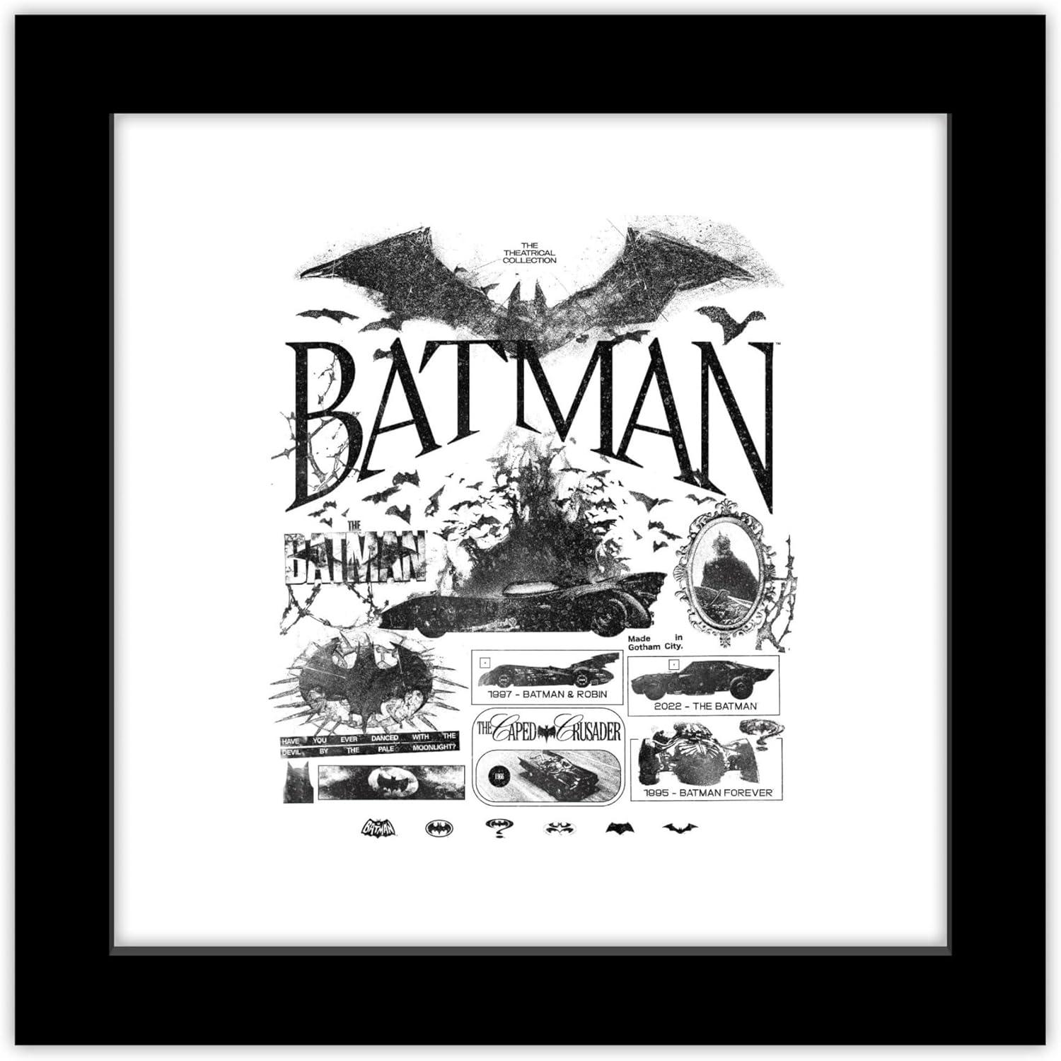 Gallery Pops DC Comics Batman 85th Anniversary - Artist Theatrical Collection Wall Art, Black Framed Version, 12" x 12"