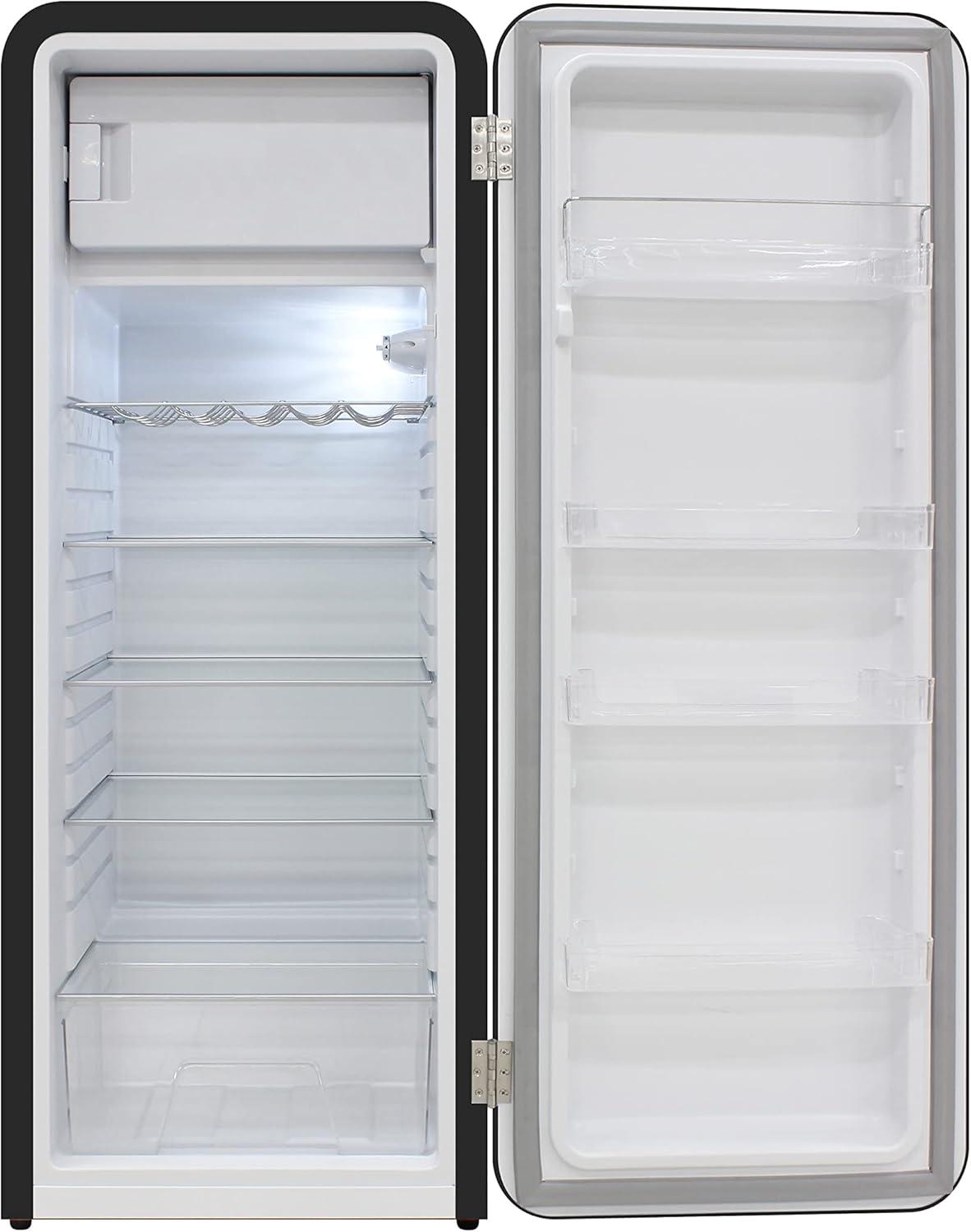 9.2 cu. ft. Freestanding Top Freezer Retro Refrigerator in Black