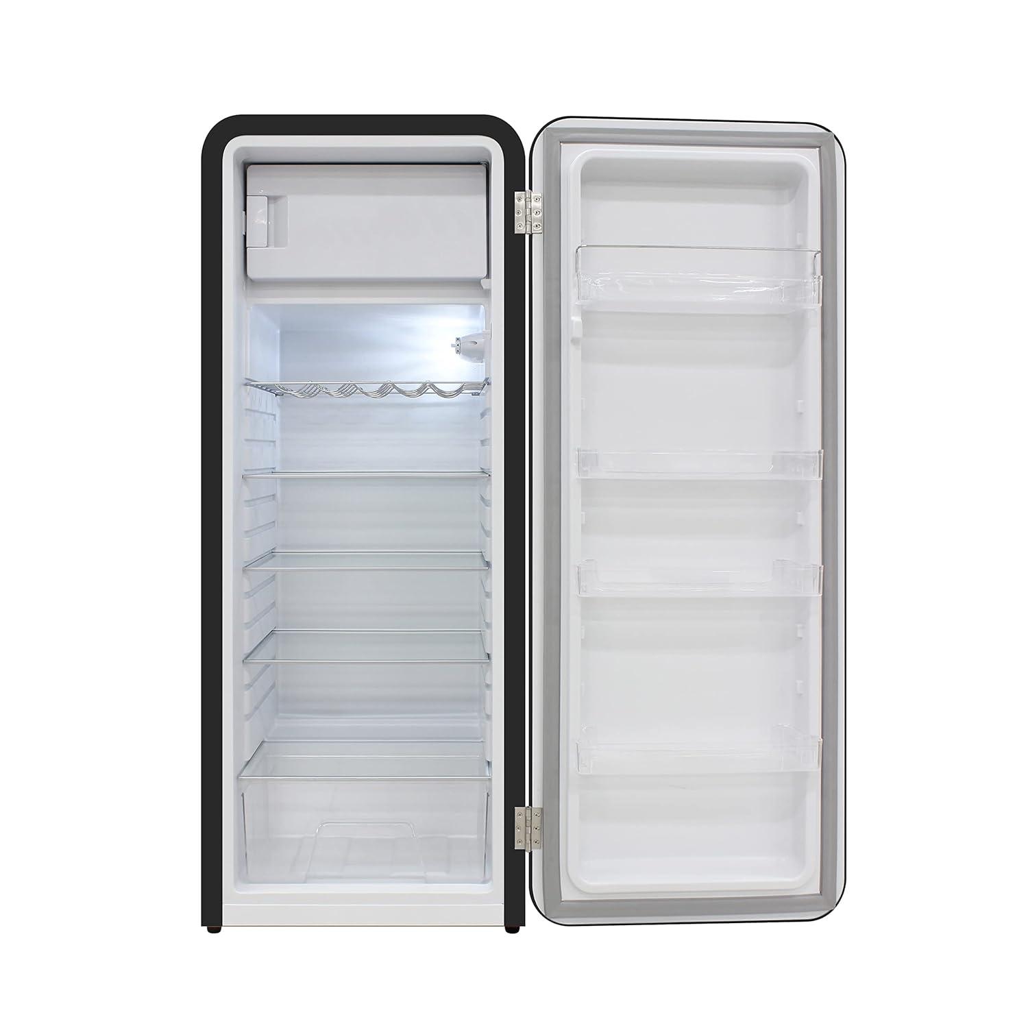 9.2 cu. ft. Freestanding Top Freezer Retro Refrigerator in Black