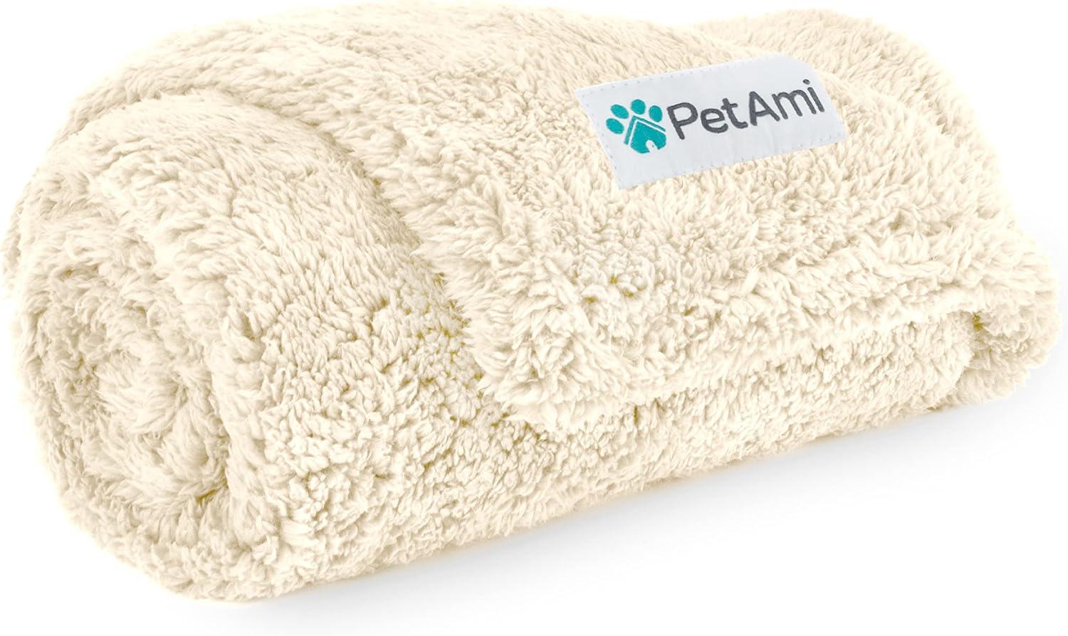 Small Beige Waterproof Sherpa Pet Blanket