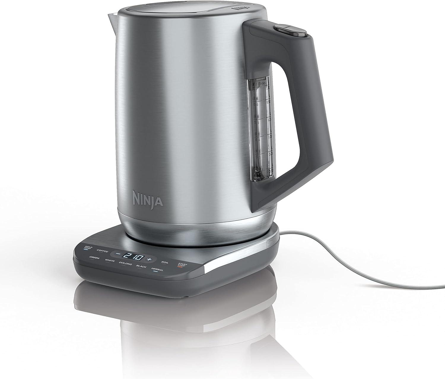 Stainless Steel Digital Electric Kettle with Cool Gray Handle