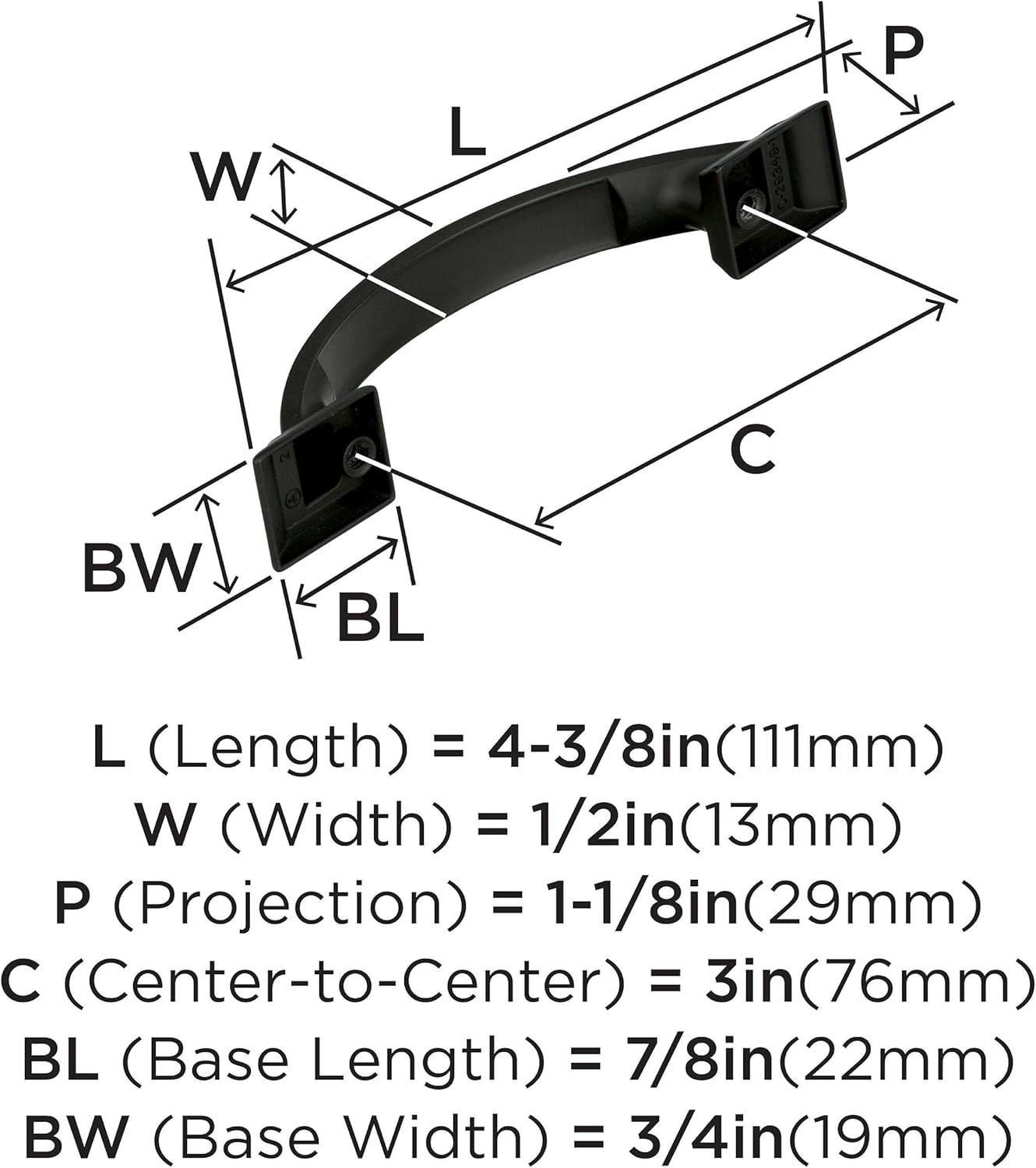 Amerock Candler 3 inch (76mm) Center-to-Center Black Bronze Cabinet Pull