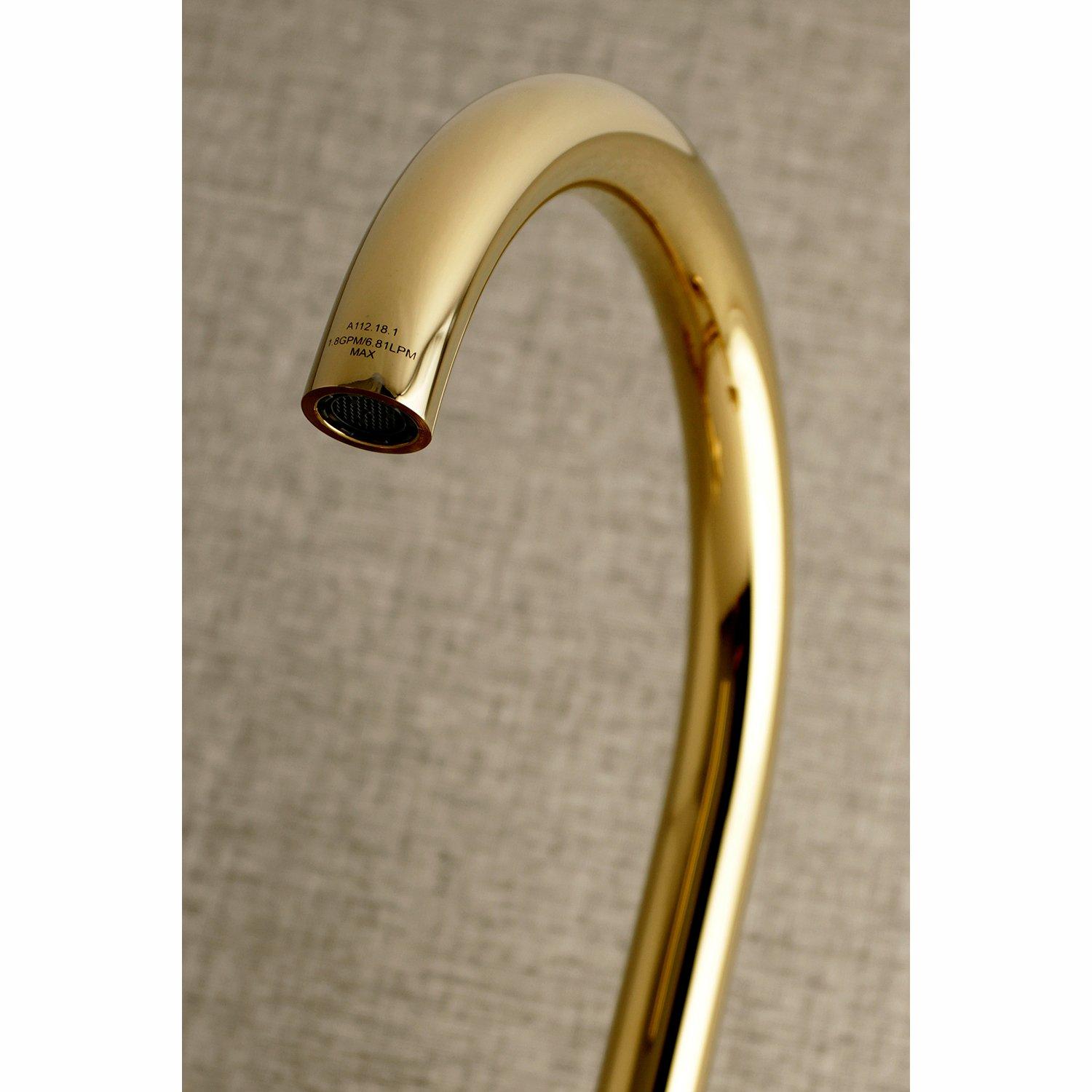 Kingston Brass Kingston Brass Concord Double-Handle 2-Hole Wall-Mount Bridge Kitchen Faucet KS414PB