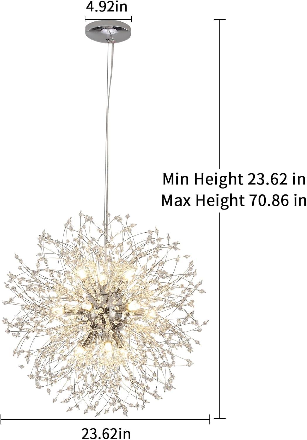 Ambera 12 - Light Dimmable Modern Crystal Dandelion Firework Sputnik Sphere Chandelier