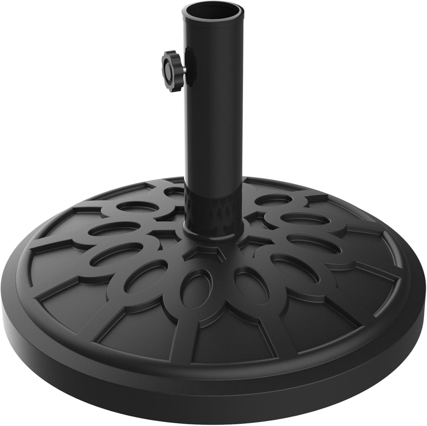 Pure Garden 19lbs Weighted Umbrella Base for Freestanding Umbrellas, Black