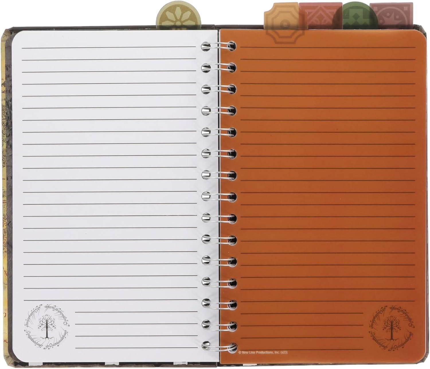 Silver Buffalo The Lord Of The Rings Map Of Middle-earth 5-Tab Spiral Notebook With 75 Sheets