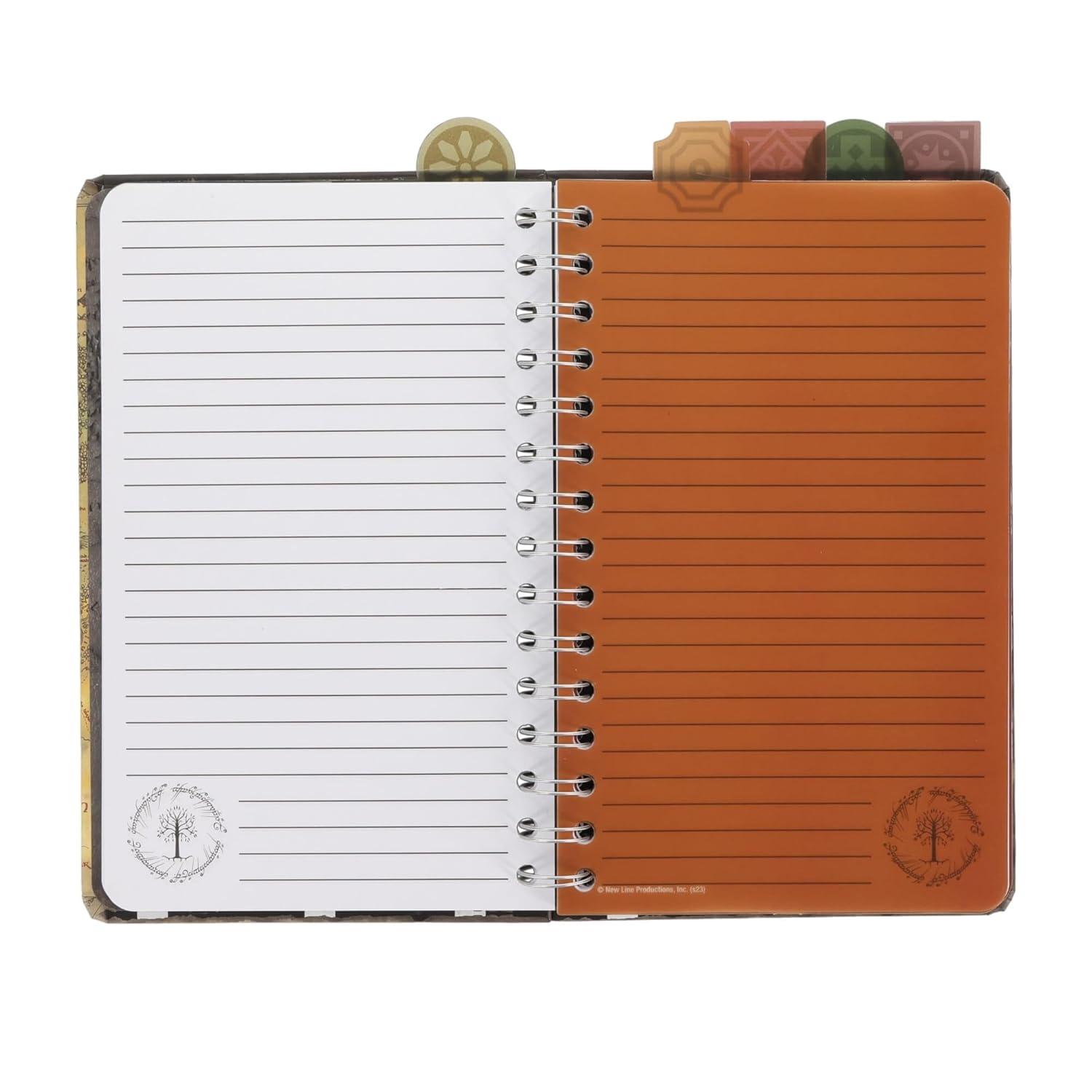 Silver Buffalo The Lord Of The Rings Map Of Middle-earth 5-Tab Spiral Notebook With 75 Sheets