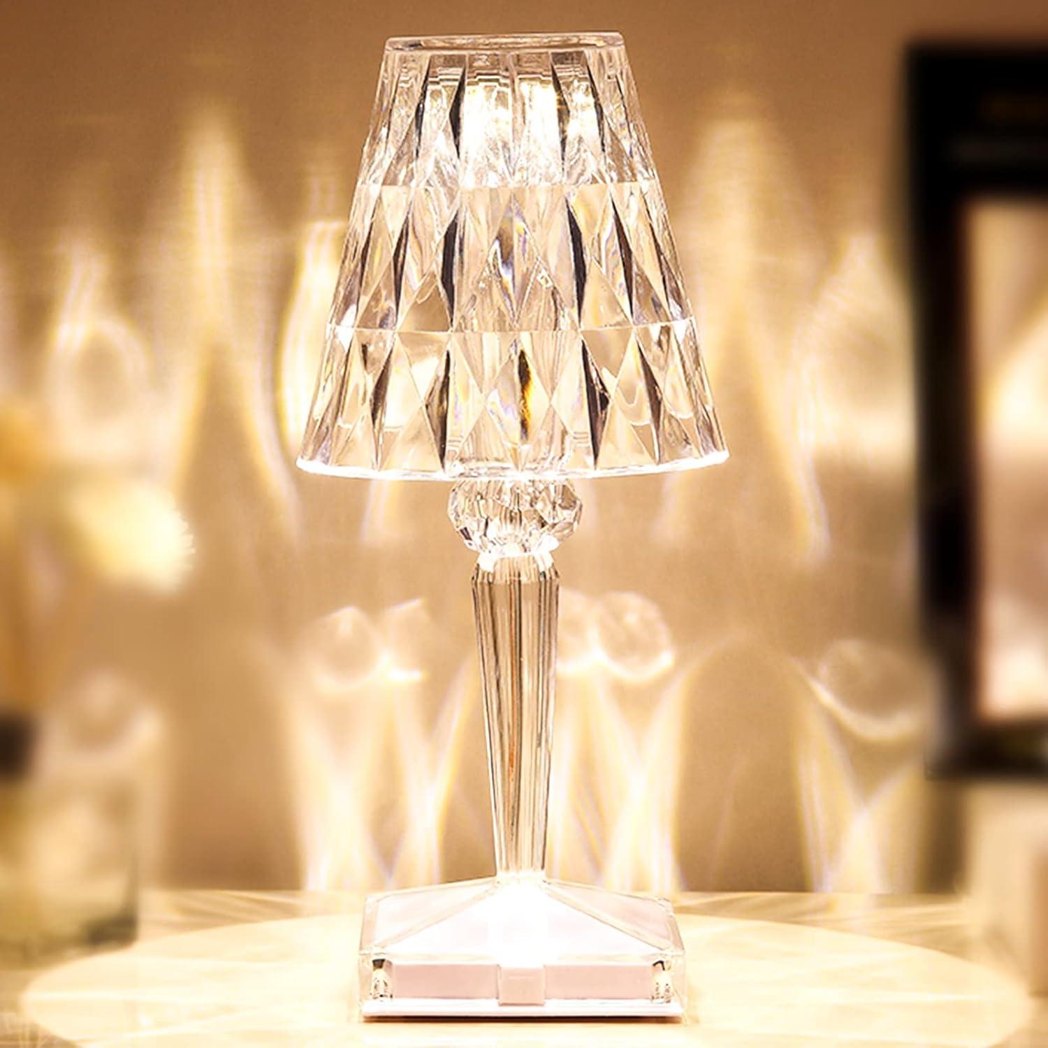 Crystal Touch Control Rechargeable Acrylic Table Lamp