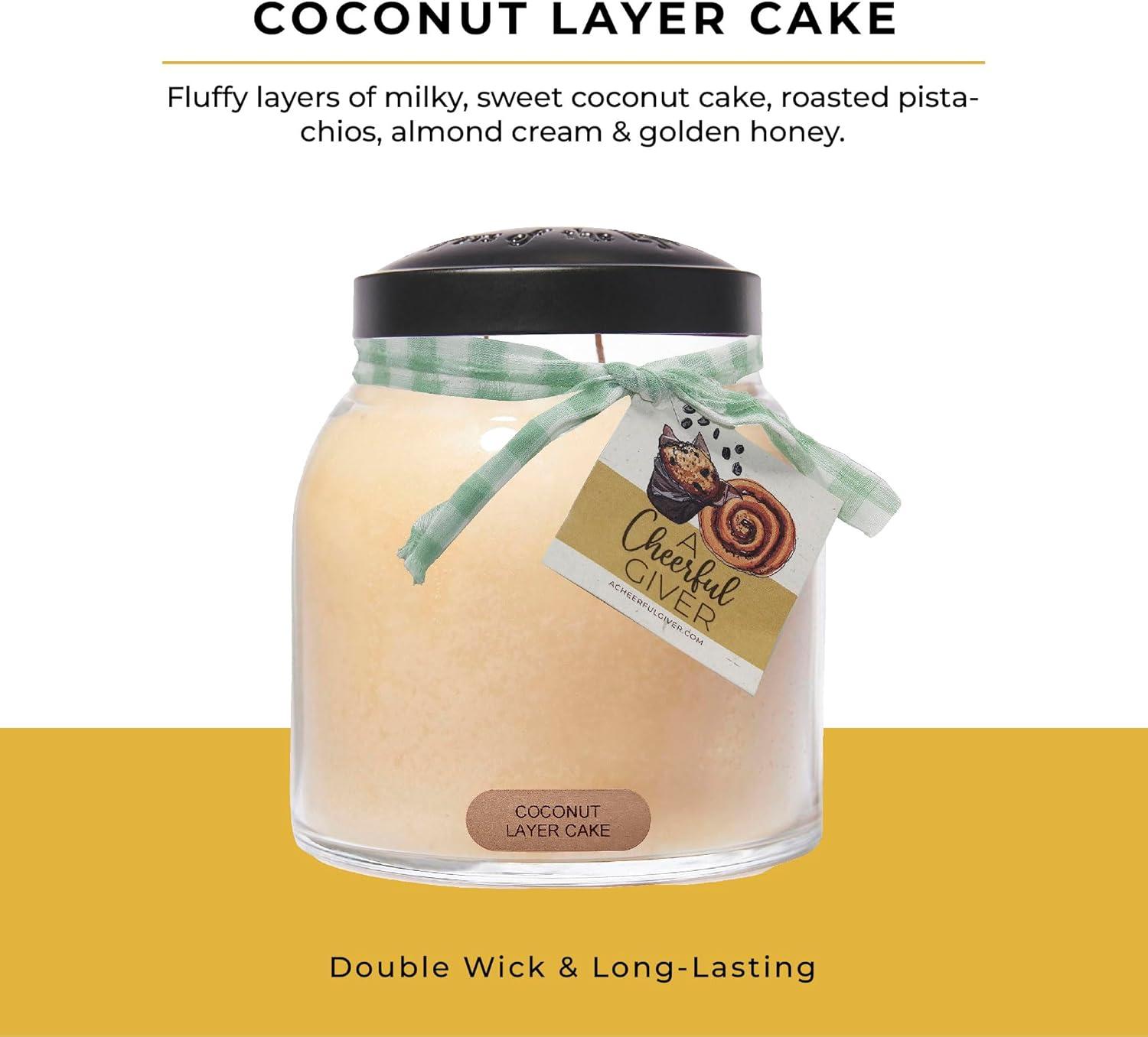 Coconut Layer Cake Scented Jar Candle with Black Lid