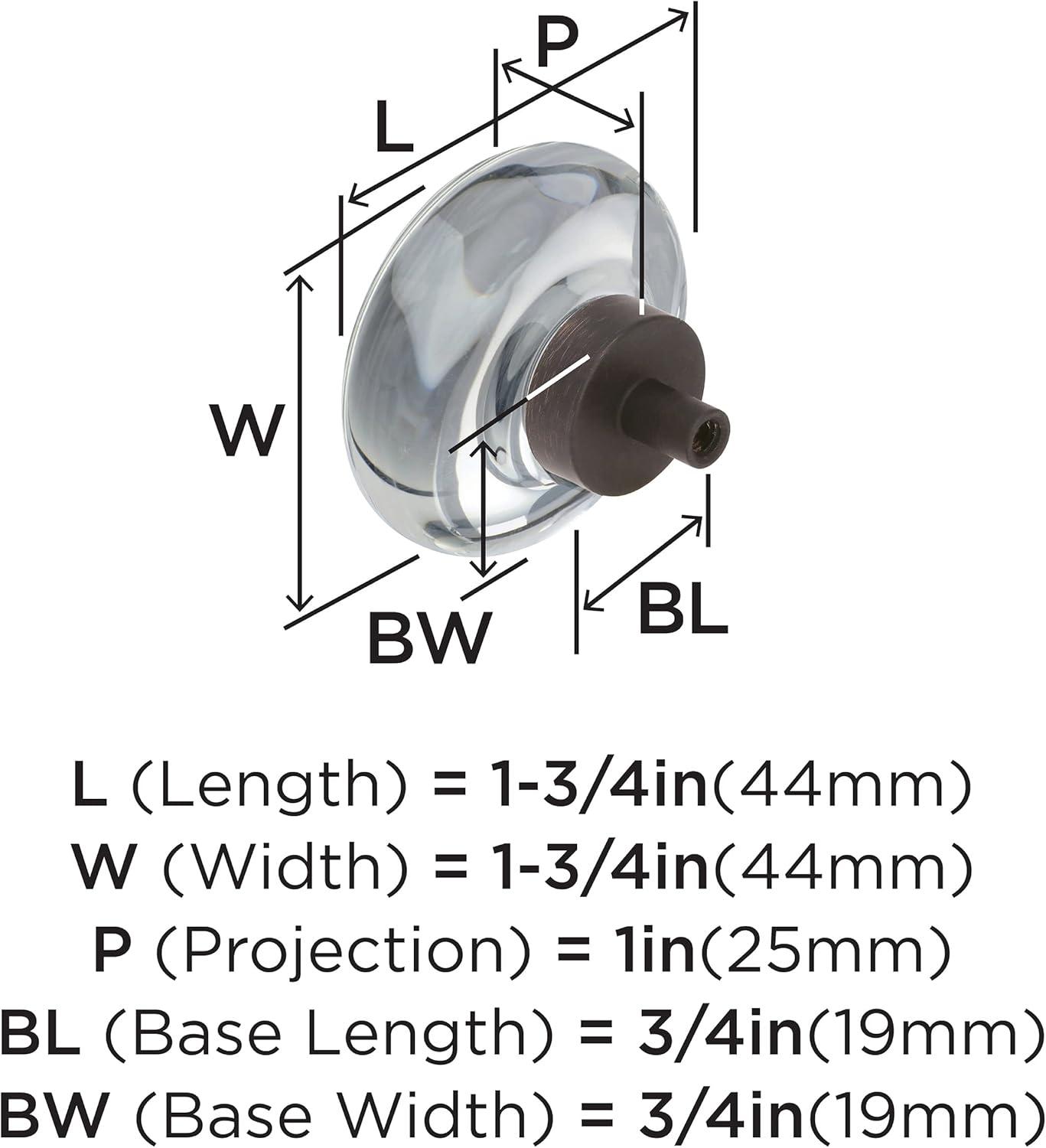 Glacio 1 3/8" Length Square Knob