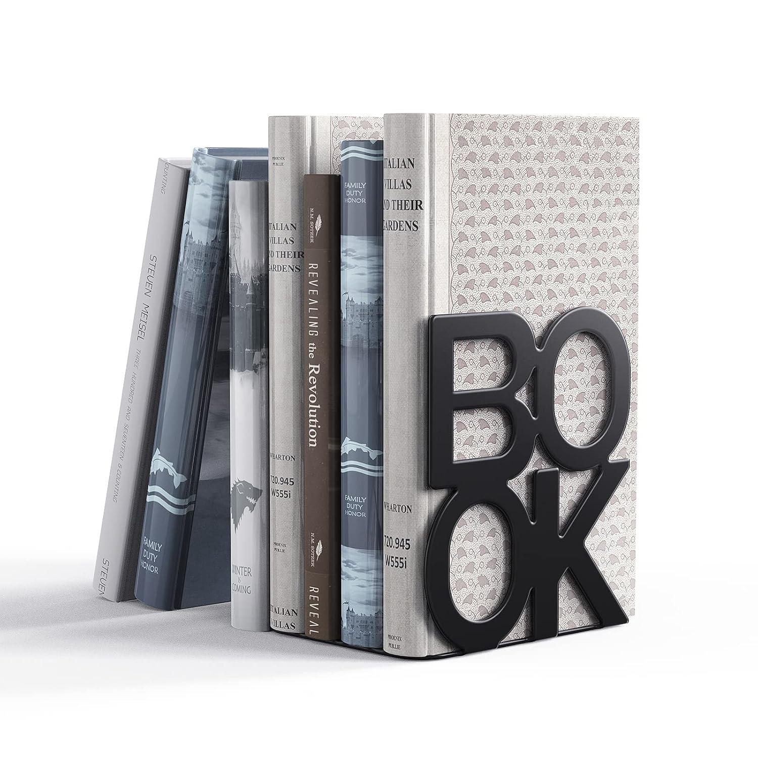 Book Ends,BookEnds Supports for Bookrack Desk,Bookend are Used for Books, Unique Appearance Design,Heavy Duty