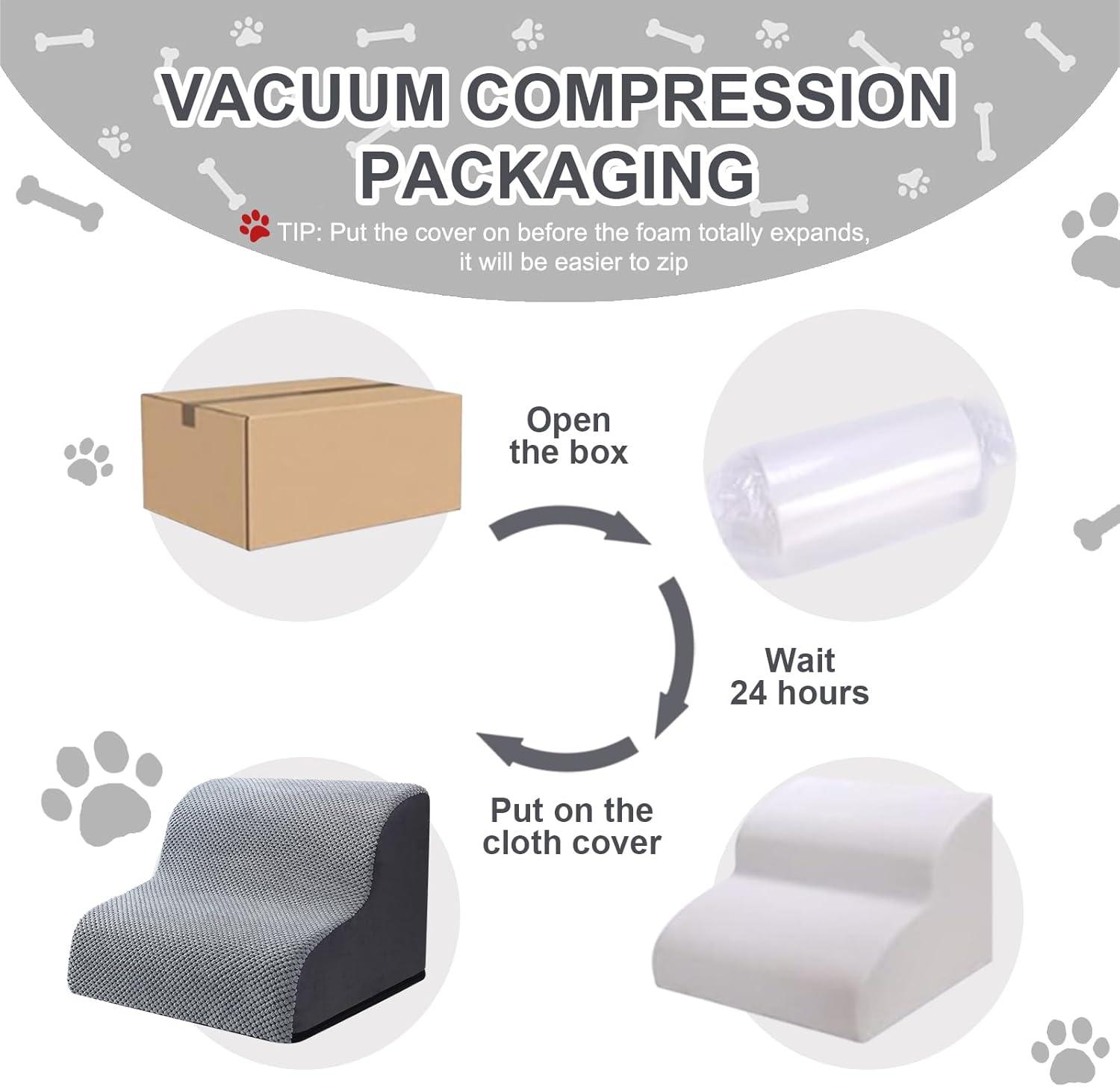 Tucker Murphy Pet™ Dog Stairs Ramps To High Beds And Couch Up To 24'', Dog Step For Small Large Dog With High-Density Foam, 4-Step Pet Stairs With Non-Slip Bottom For Puppy And Cat, Gifts Lint Roller For Dogs