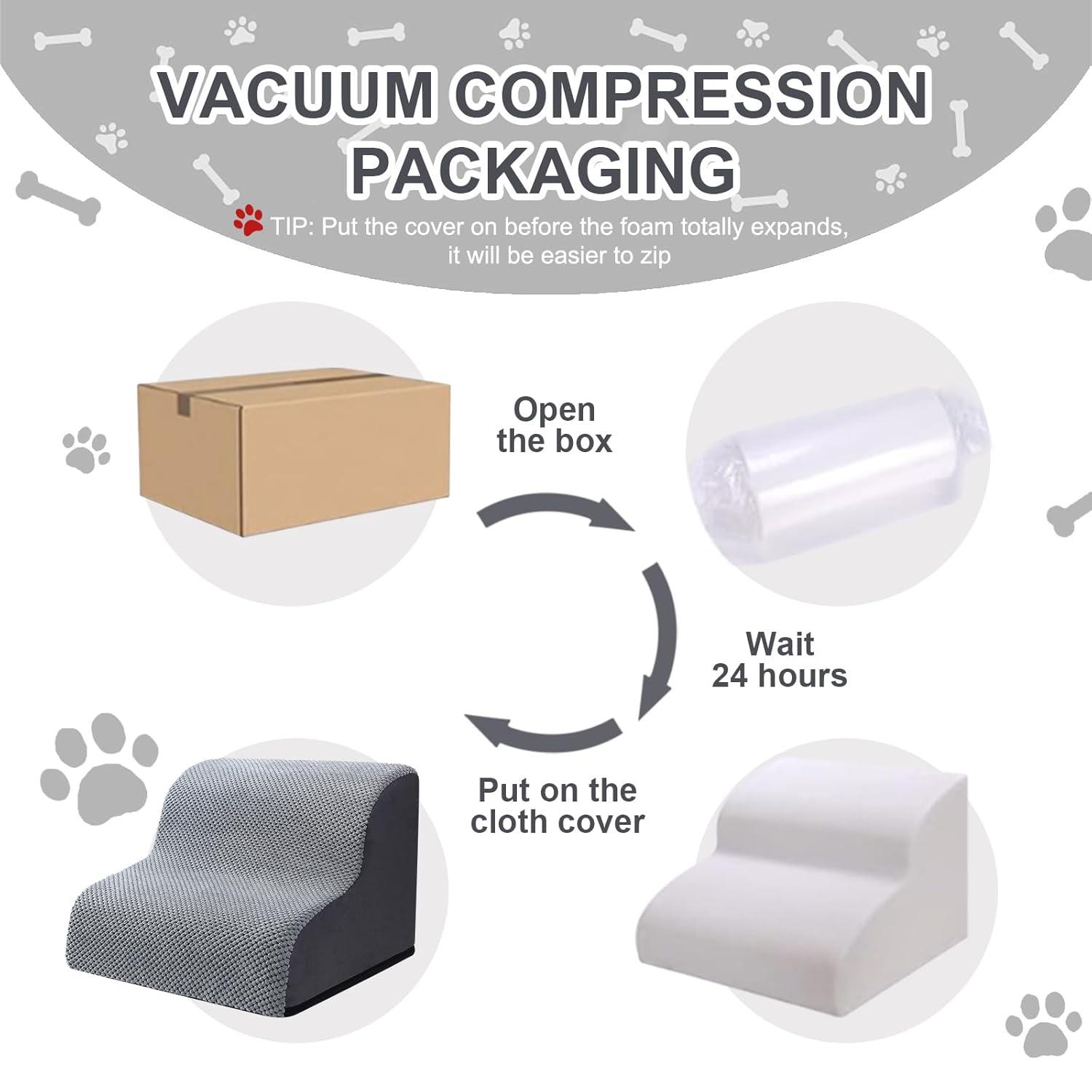 Tucker Murphy Pet™ Dog Stairs Ramps To High Beds And Couch Up To 24'', Dog Step For Small Large Dog With High-Density Foam, 4-Step Pet Stairs With Non-Slip Bottom For Puppy And Cat, Gifts Lint Roller For Dogs