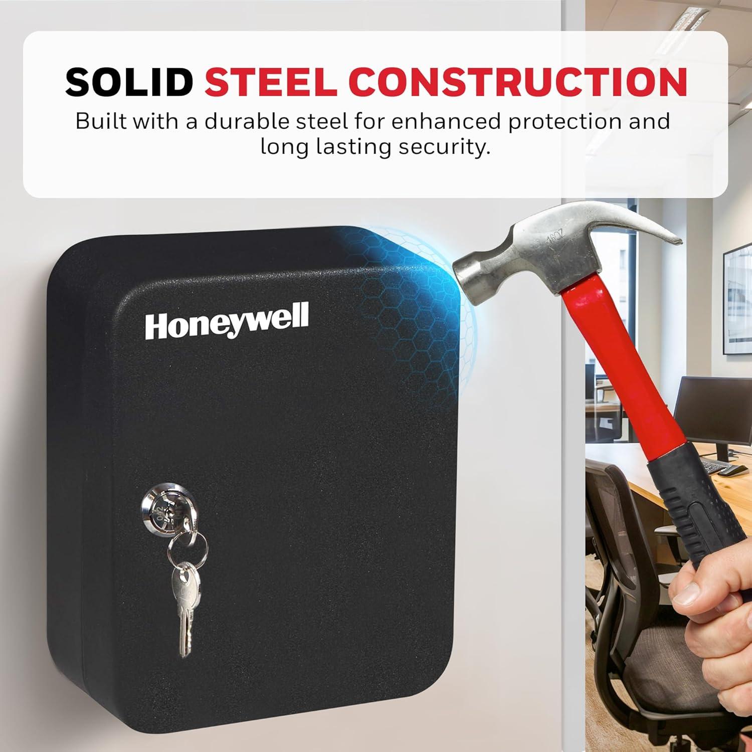 Honeywell 24 Key Steel Security Box: Black Key Lock Safe, Bolt-Down Capable, No Assembly Required, 1 Year Warranty