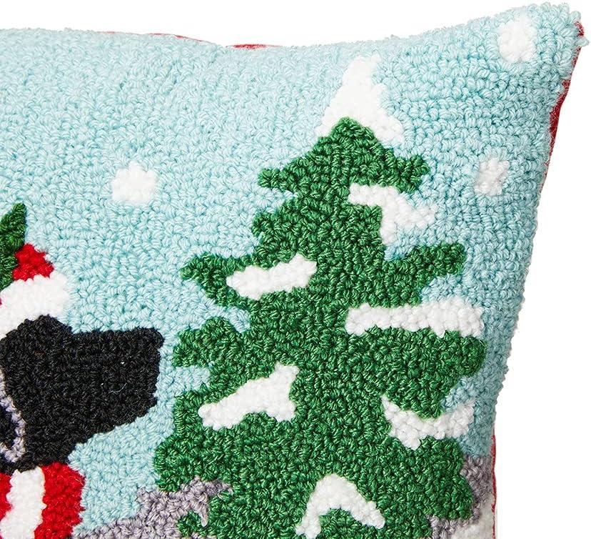 Nordic Christmas Dog Pattern Knit Throw Pillow