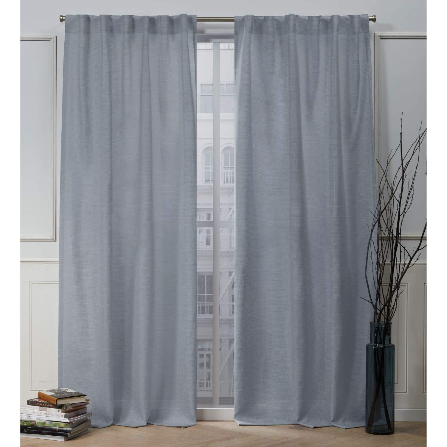 Nicole Miller Nicole Miller Faux Linen Slub Textured Hidden Tab/Rod Pocket Top Light Filtering Curtain Panel Pair (Set of 2)