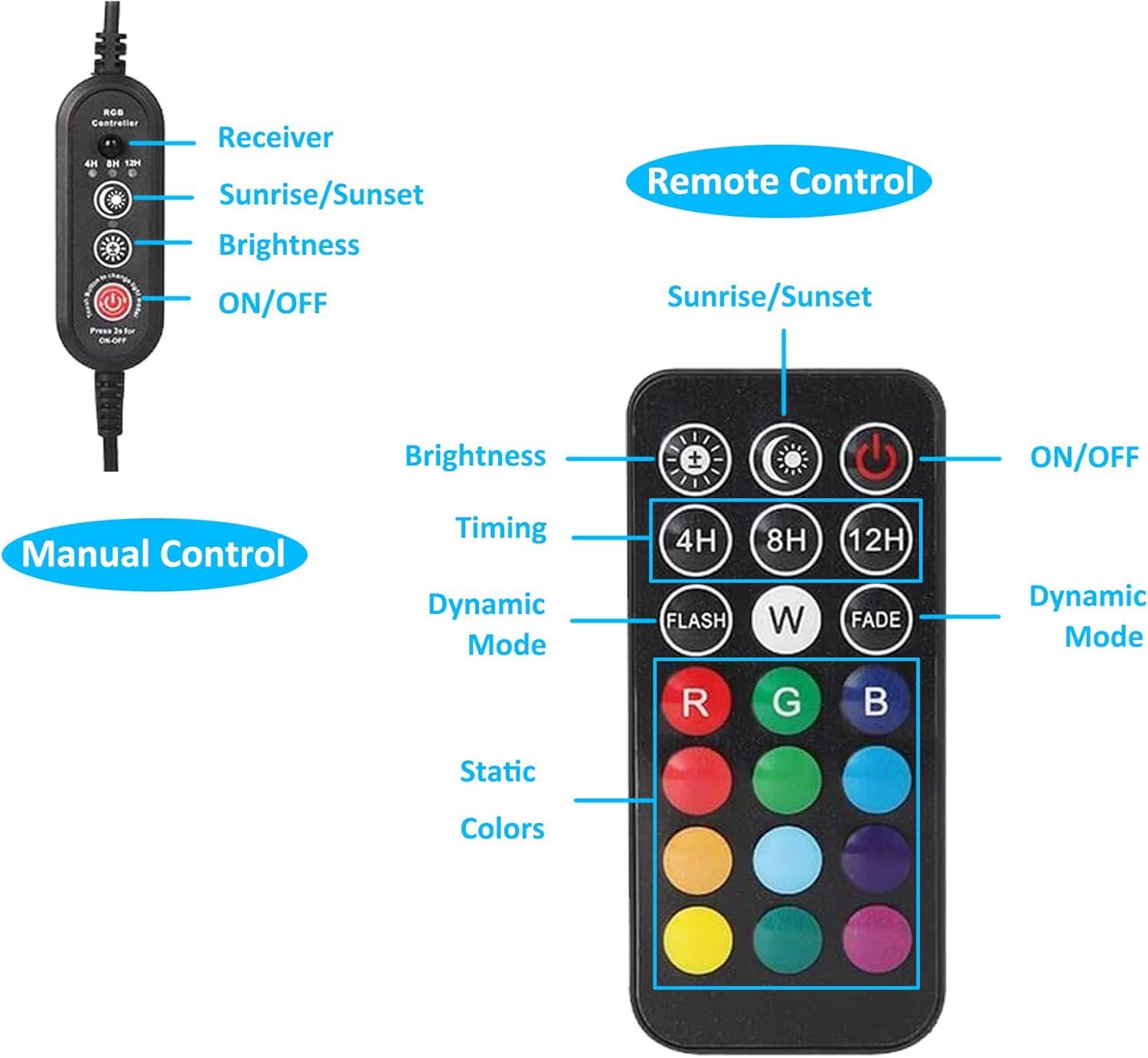 Pond Light Underwater Fountain Light with 36 LED Light Bulb Color Changing Submersible Spotlight with Timer Remote