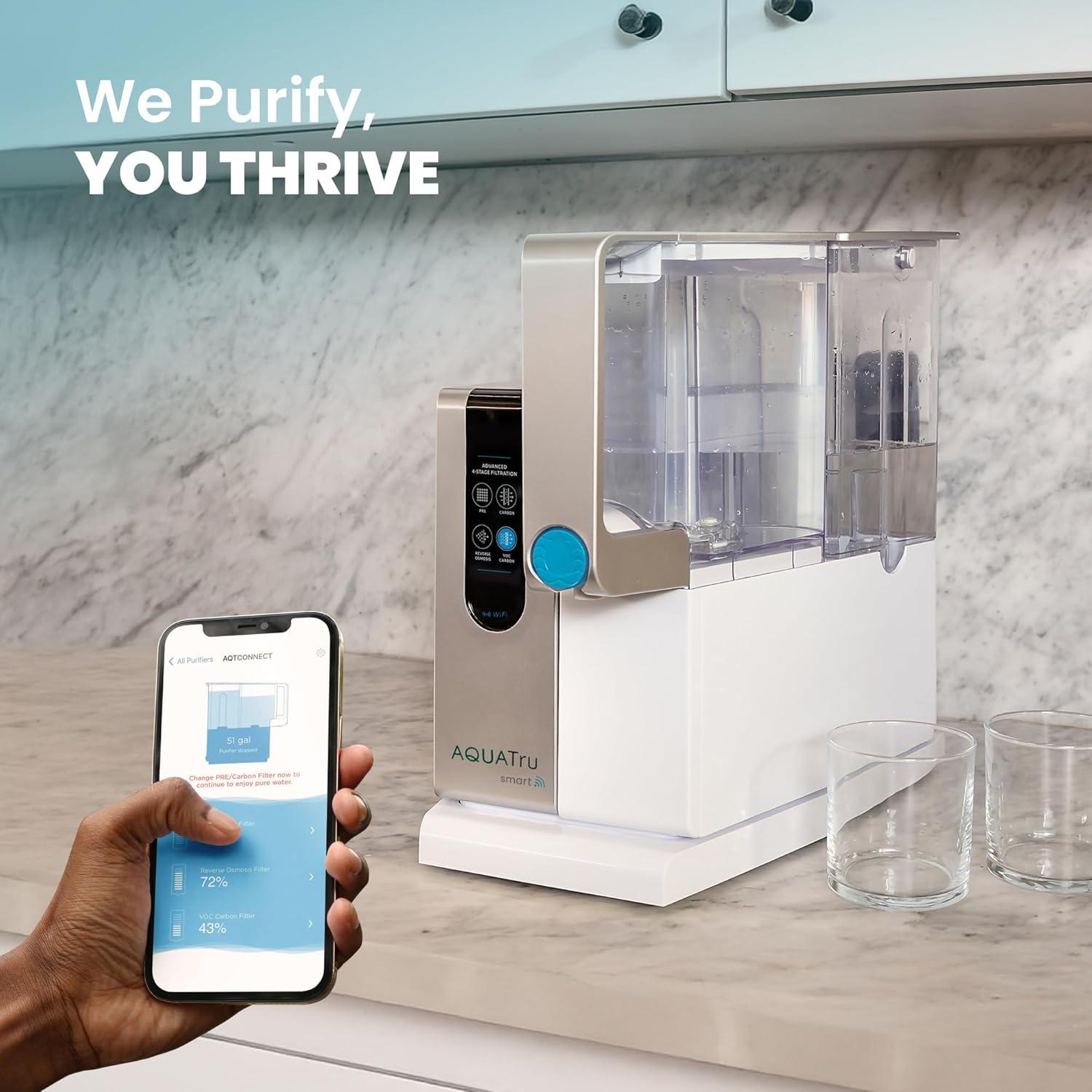 AquaTru Classic Smart Alkaline Countertop Water Purifier for PFAS & Other Contaminants with App