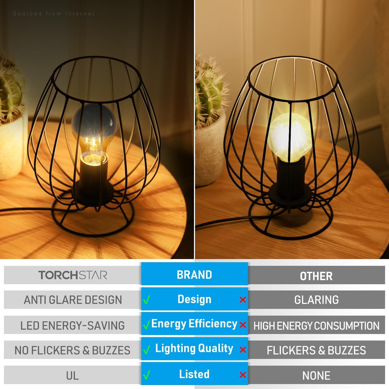 4 Pack A19 LED Dimmable Light Bulb, 4.5W(40W Eqv.), Anti Glare Half Chrome Bulbs, UL Listed, E26 Base, Vintage Edison Bulb for Bedroom, Kitchen, 2700K Soft White
