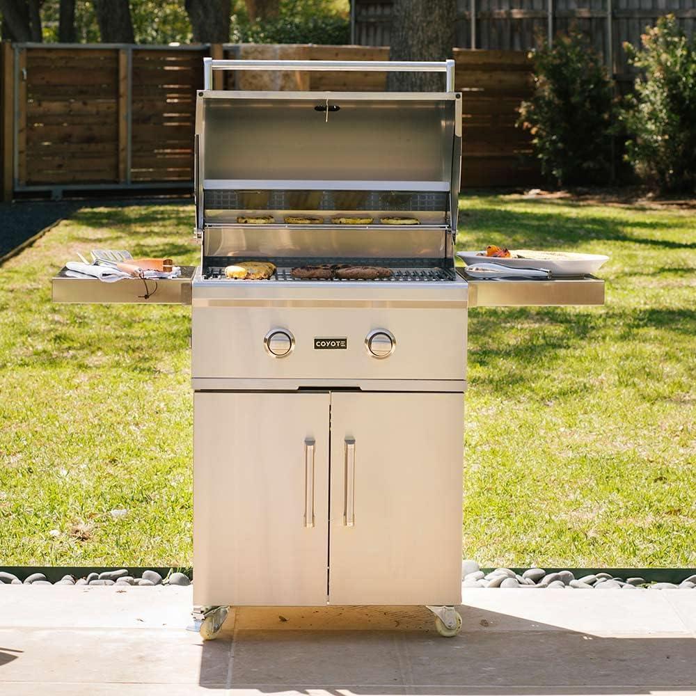Coyote Grills 2 - Burner Countertop Gas Grill with Cabinet