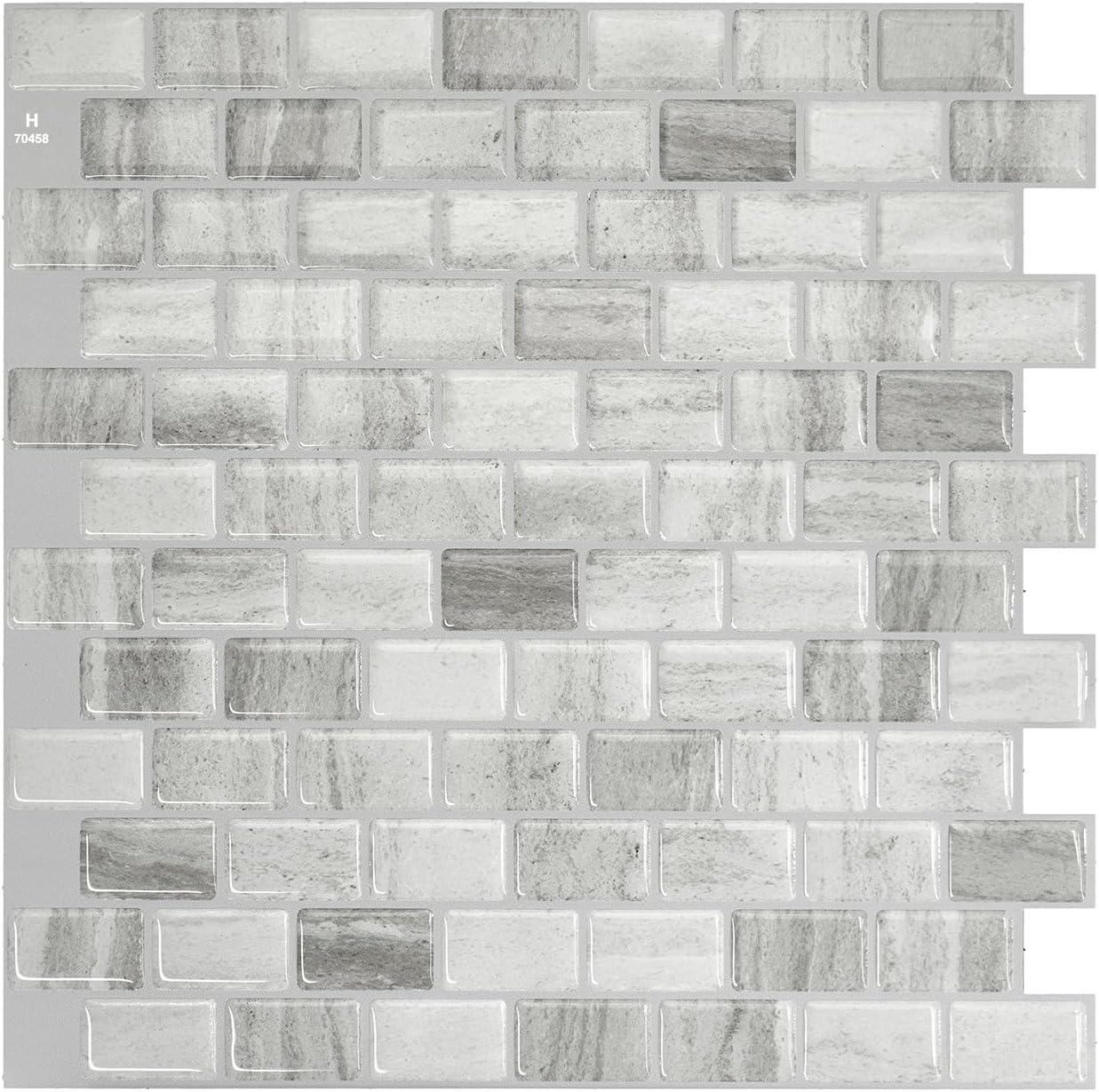 Peel and Stick Gel Backsplash Tile Ravenna 10" x 10"