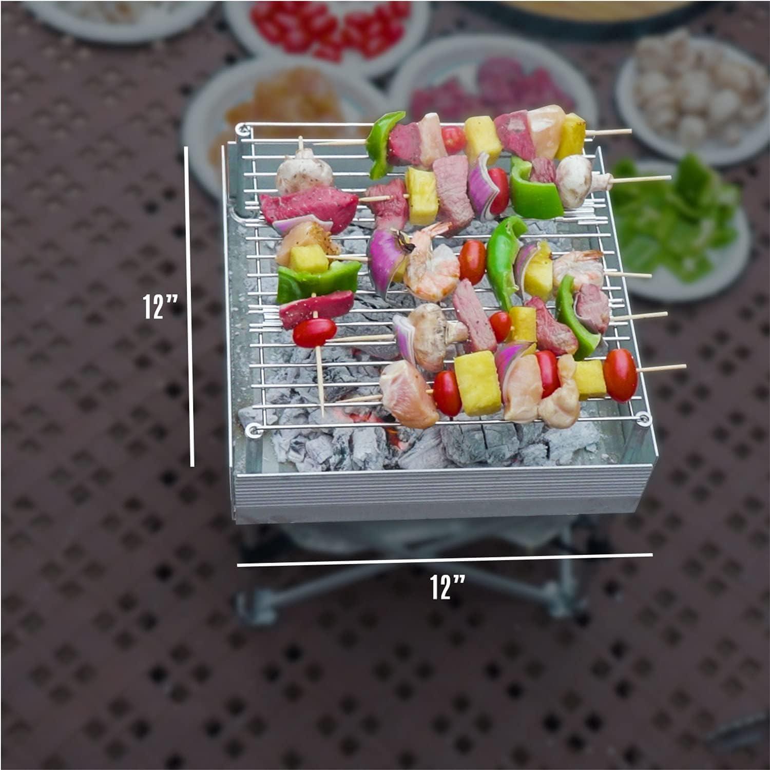 Compact Stainless Steel Portable Fire Pit and Grill