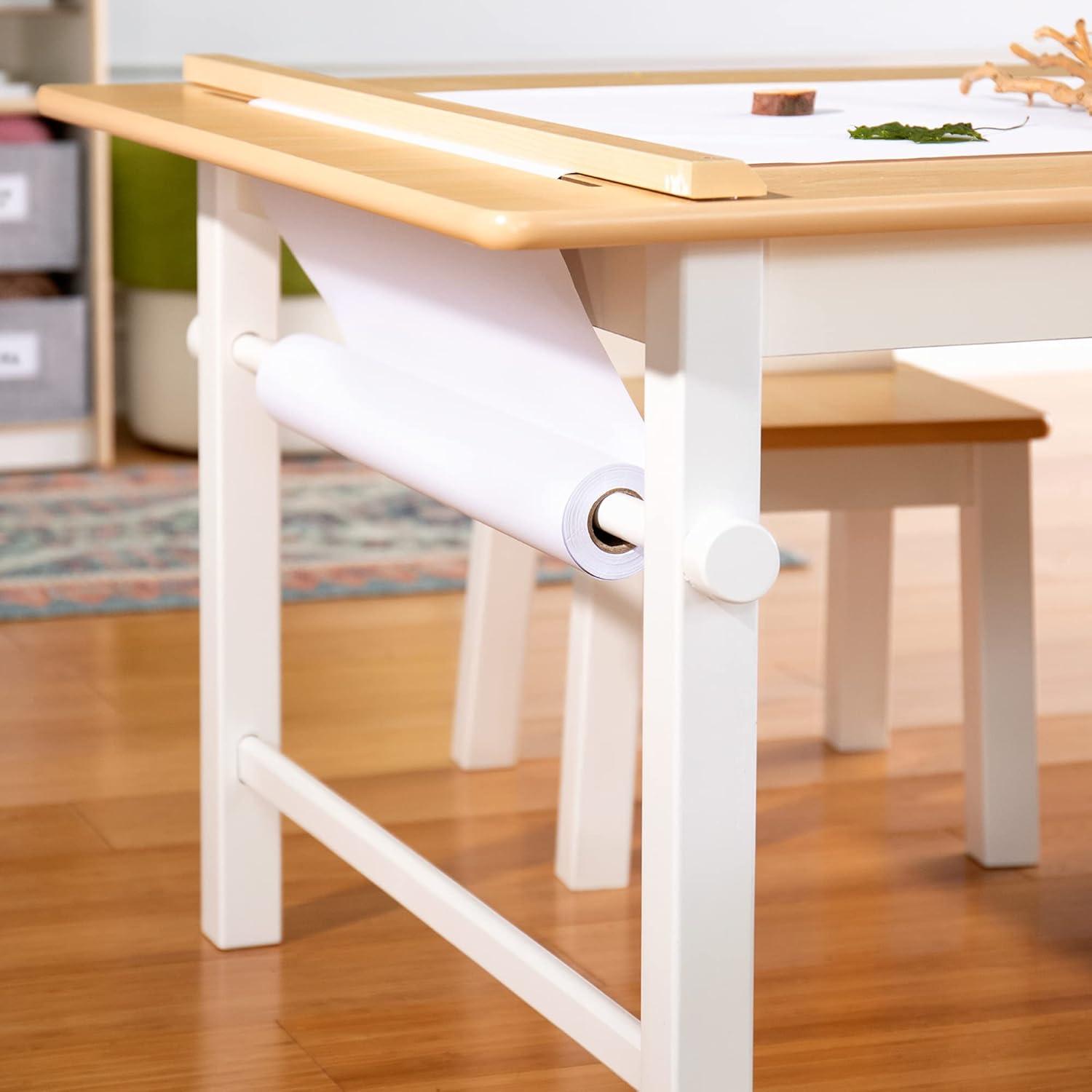 Kids' Wooden Activity Table and Art Station with Storage and Stools