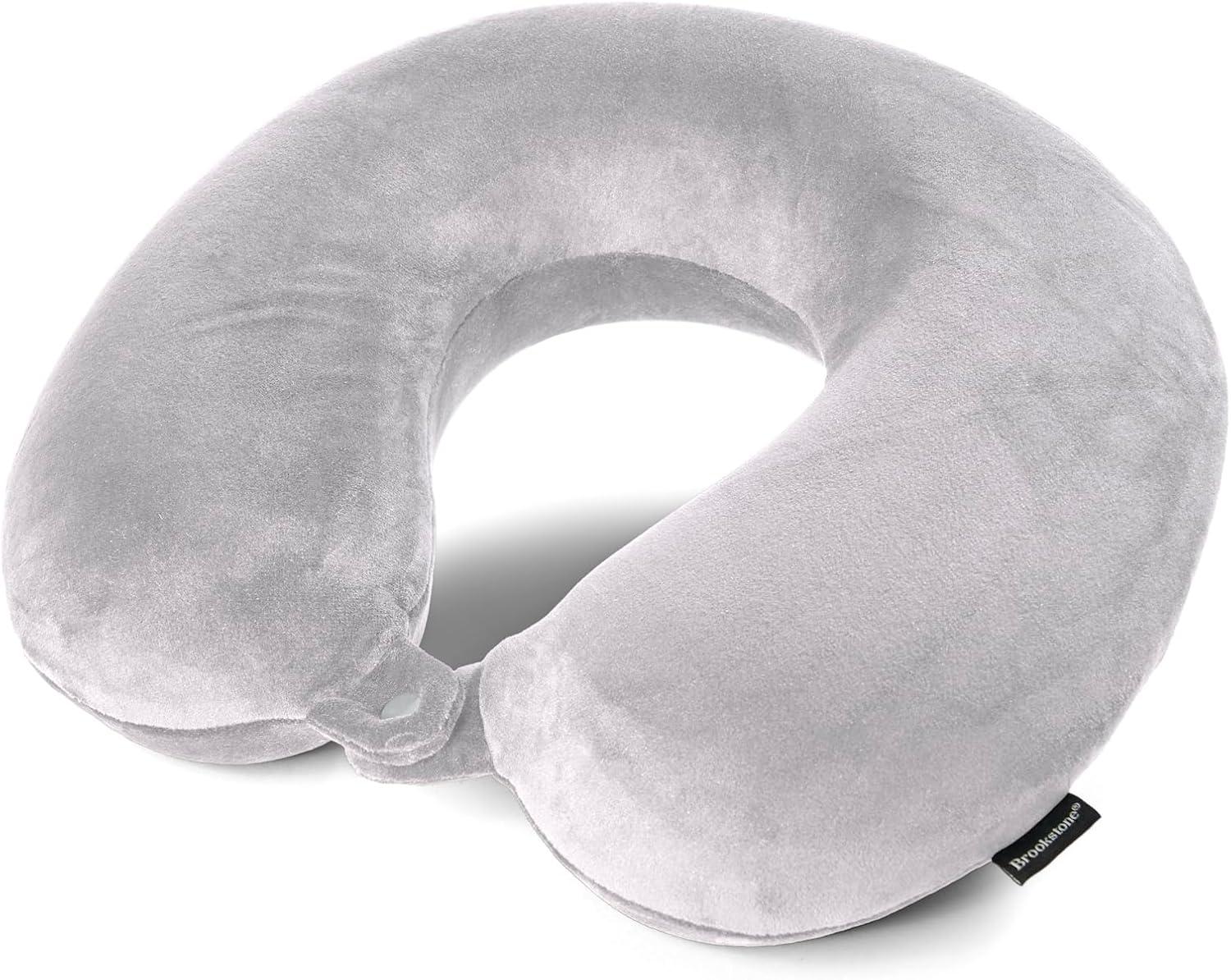 Dark Grey Memory Foam Fleece Travel Neck Pillow