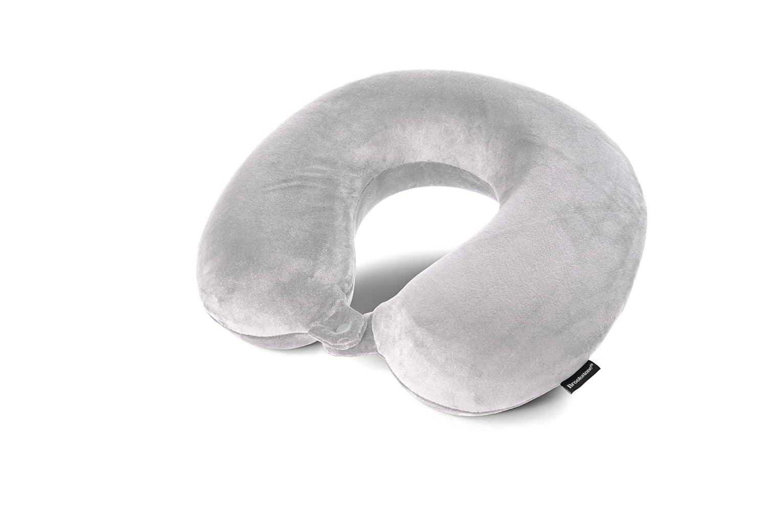 Brookstone Memory Foam Travel Neck Pillow for Vacations, Airplanes, Trains, Buses, and Cars