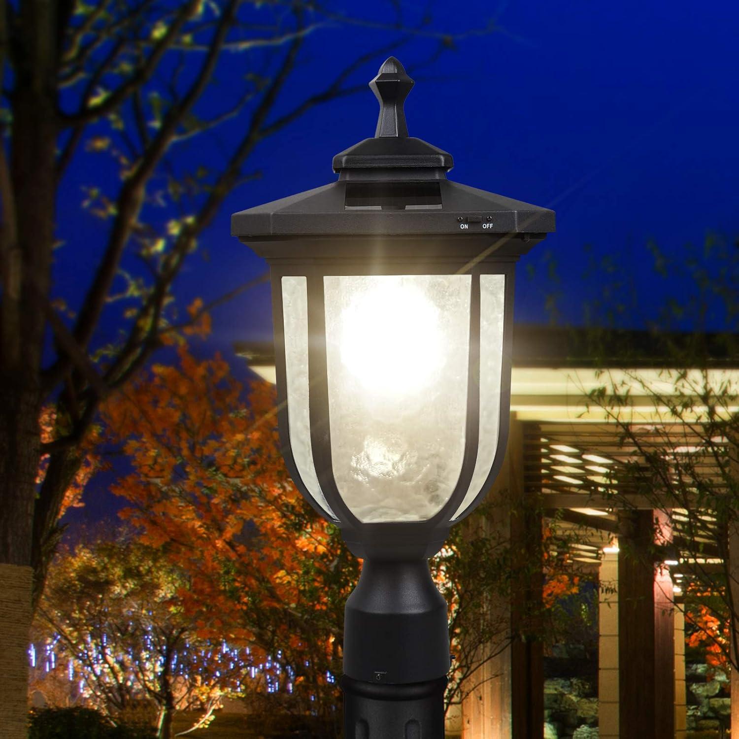 KMC KMC LIGHTING Solar Powered Lamp Post Light ST4322Q-A 120 Lumens Aluminum For Outdoor Garden Post Pole Landscape Yard Etc.