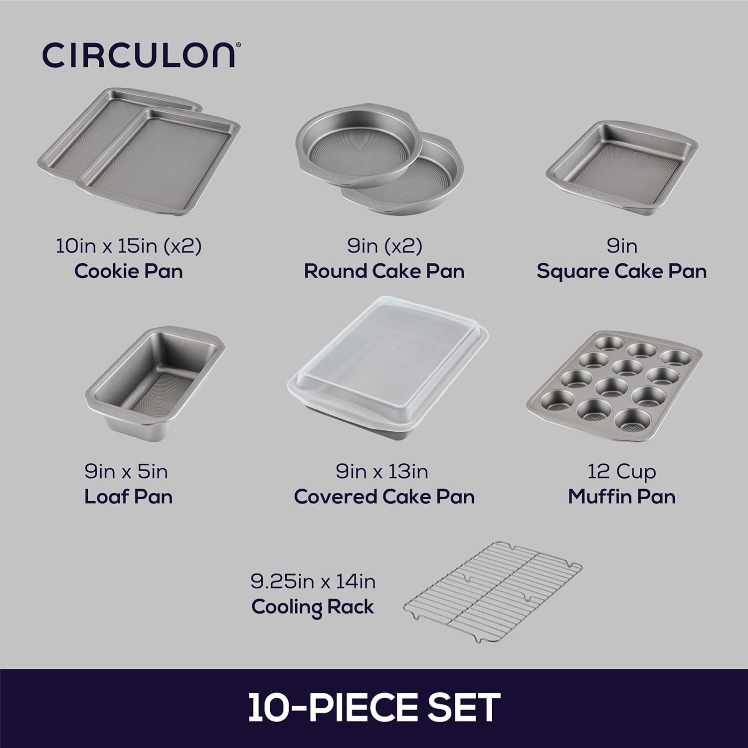 Circulon Circulon Bakeware Nonstick Bakeware Set / Baking Pans, 10 Piece