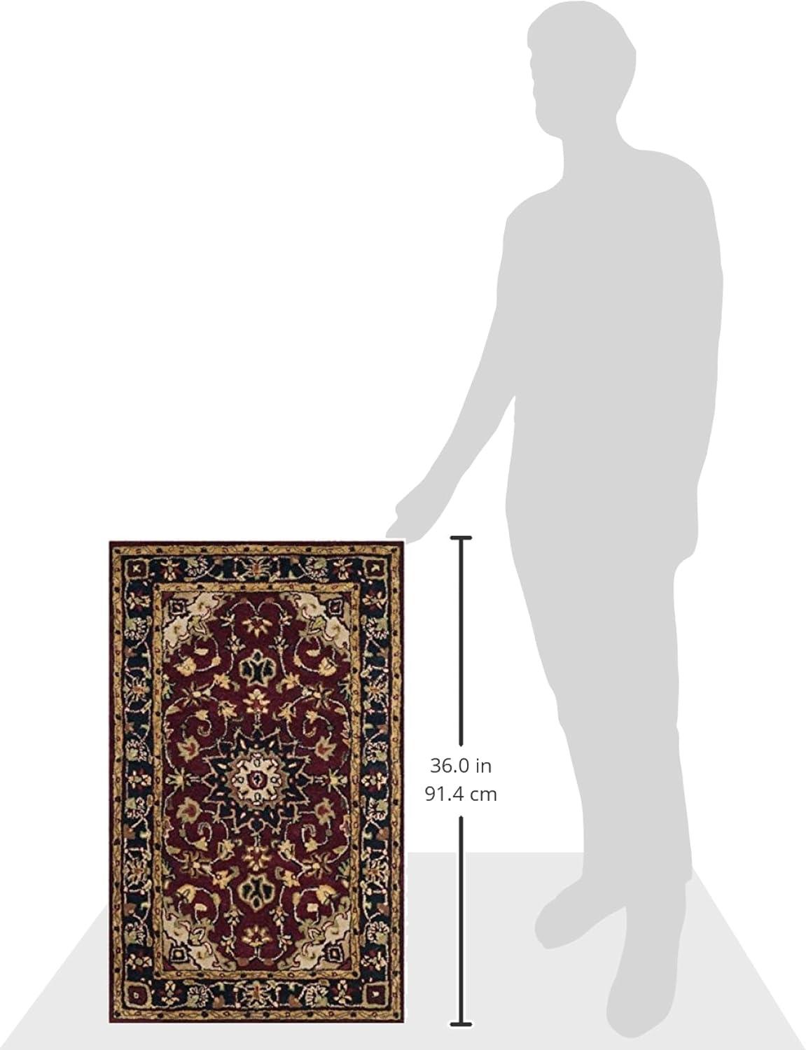 Classic CL362A Hand Tufted Area Rug - Burgundy/Navy - 6'x9' - Safavieh..