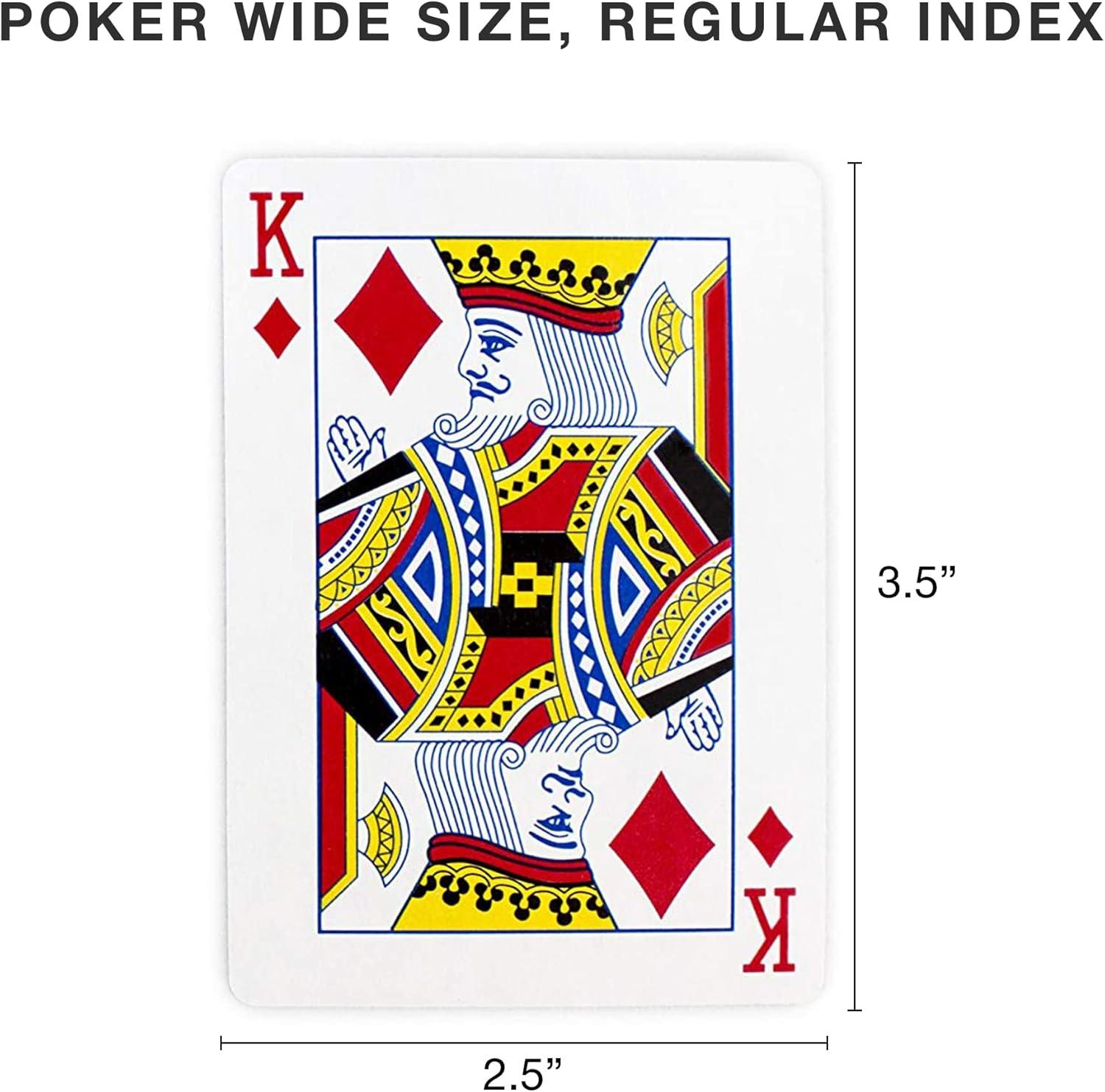 Brybelly 12 Decks of Playing Cards|Poker Wide Size (6 Red/6 Blue)|Plastic Coated Cards for Poker, Blackjack| Regular Index