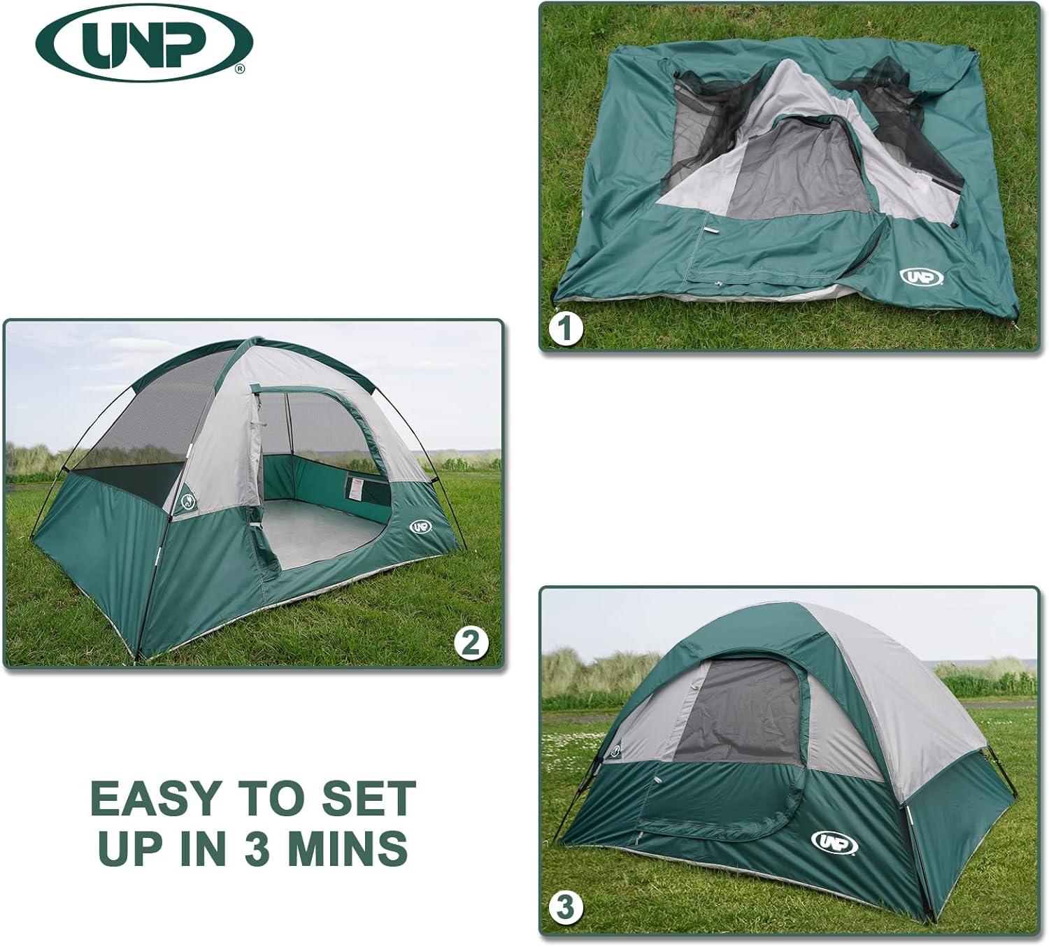 Camping Tent 4 Person, Waterproof Windproof Tent with Rainfly Easy Set up-Portable Dome Tents for Camping