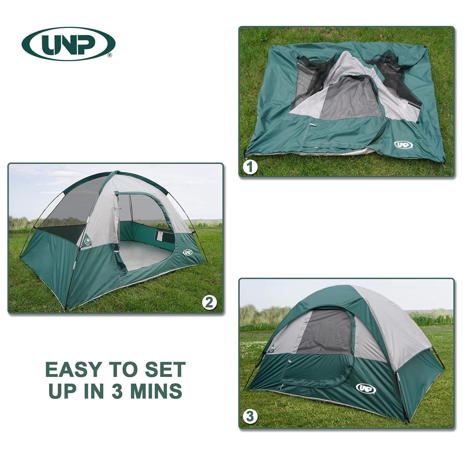 Camping Tent 4 Person, Waterproof Windproof Tent with Rainfly Easy Set up-Portable Dome Tents for Camping