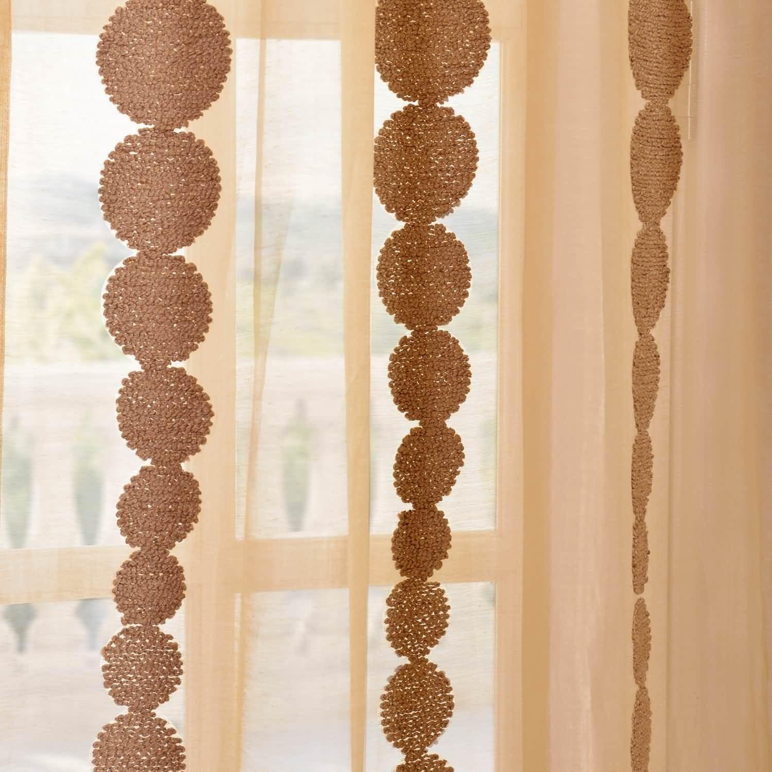 Hershman Embroidered Rod Pocket Sheer Curtains Single Panel Drapes