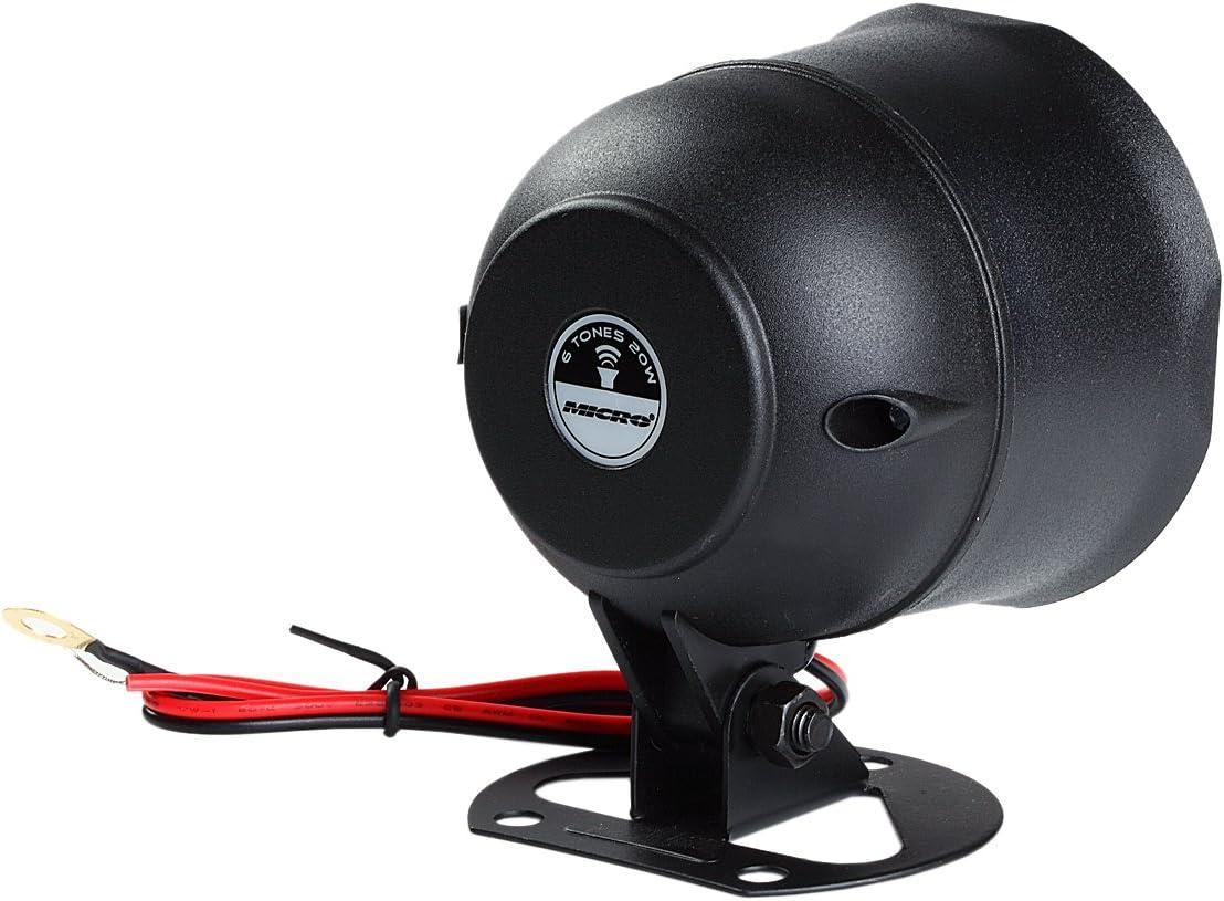 Small Black Multi-Tone Universal Car Alarm Siren Horn 12V