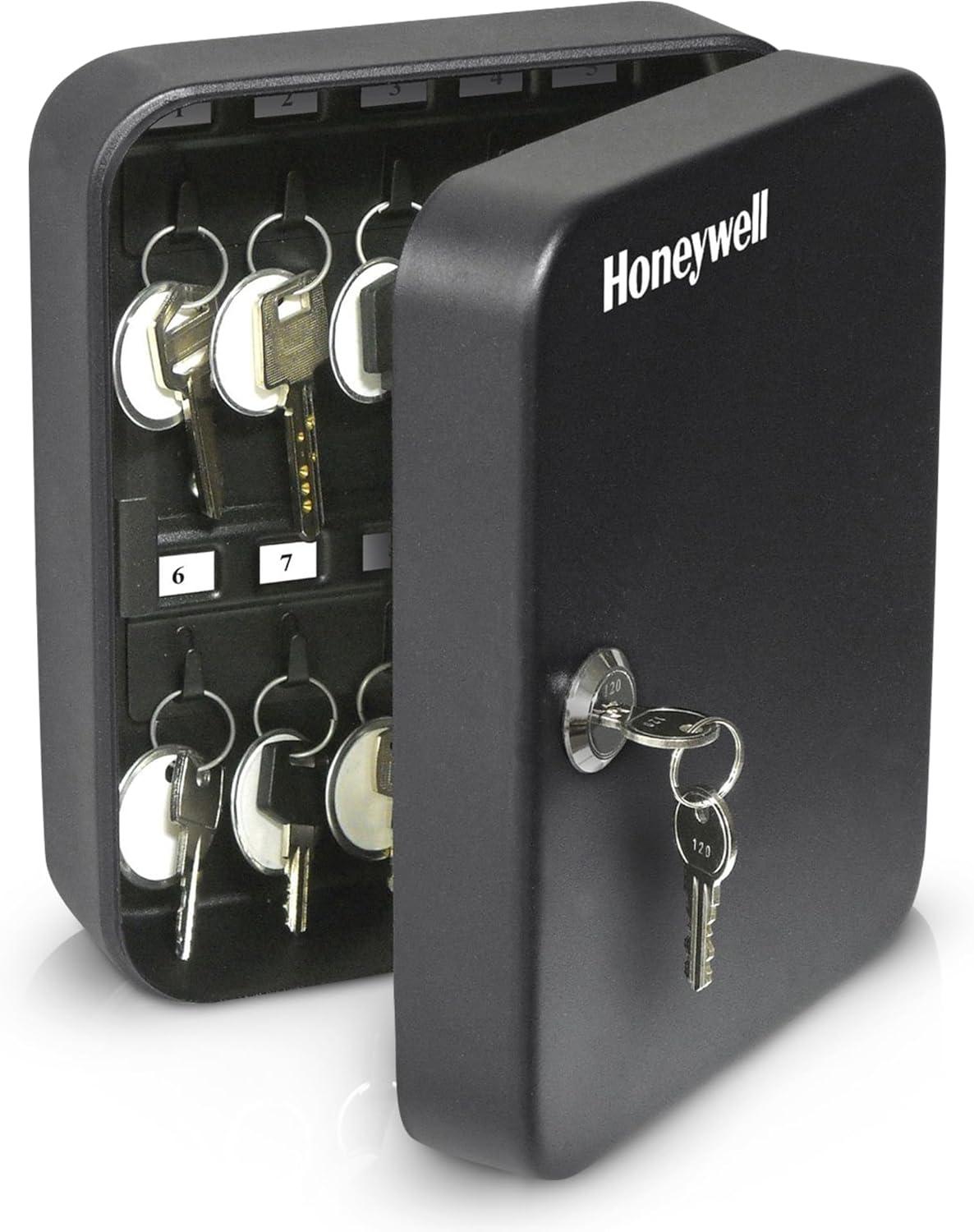 Honeywell 24 Key Steel Security Box: Black Key Lock Safe, Bolt-Down Capable, No Assembly Required, 1 Year Warranty